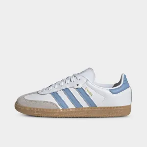 adidas Juniors' Samba OG White / Ash Blue - Gum Seamless Inner Construction