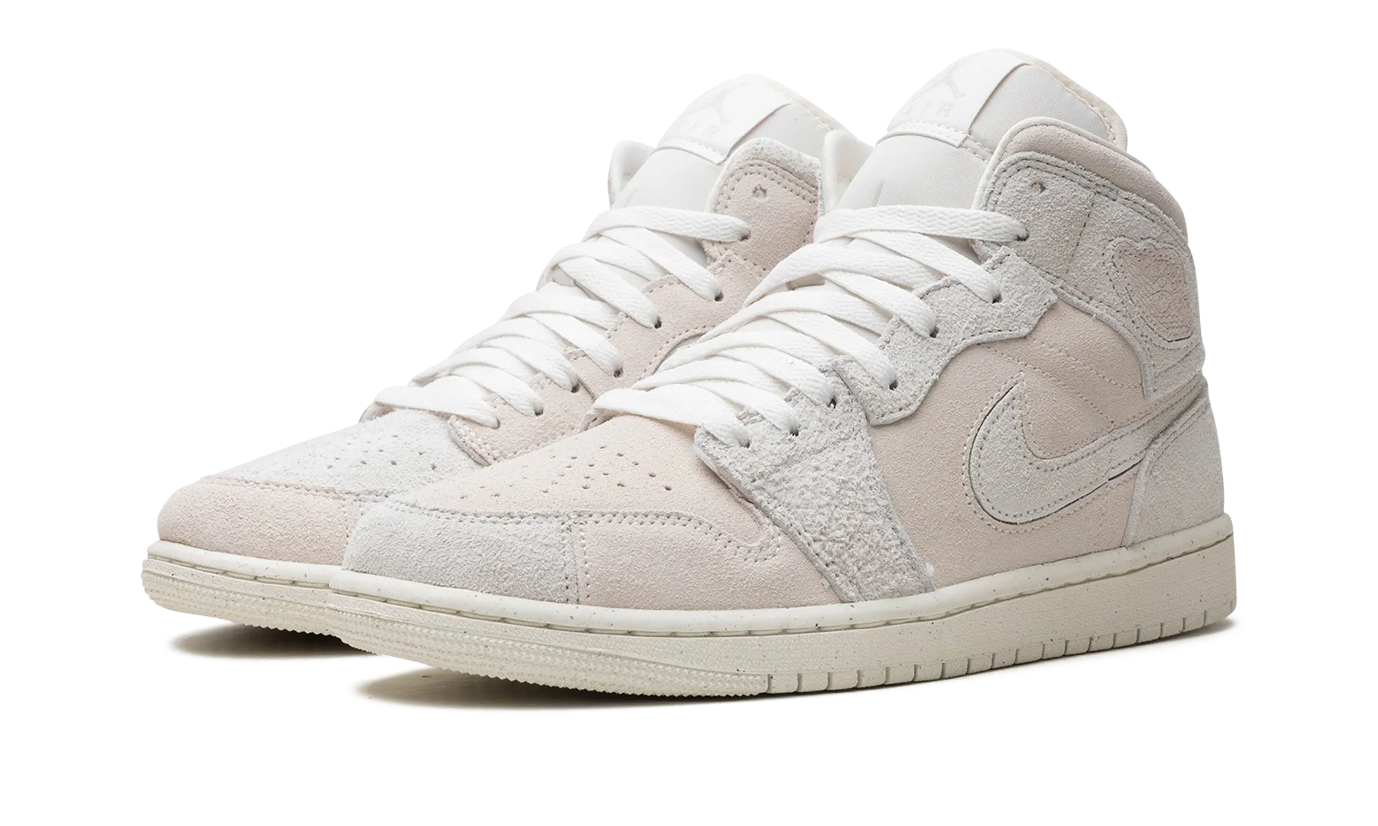 Air Jordan 1 Mid SE Craft "Pale Ivory" Abrasion Resistant Toe Caps Comfort Technology