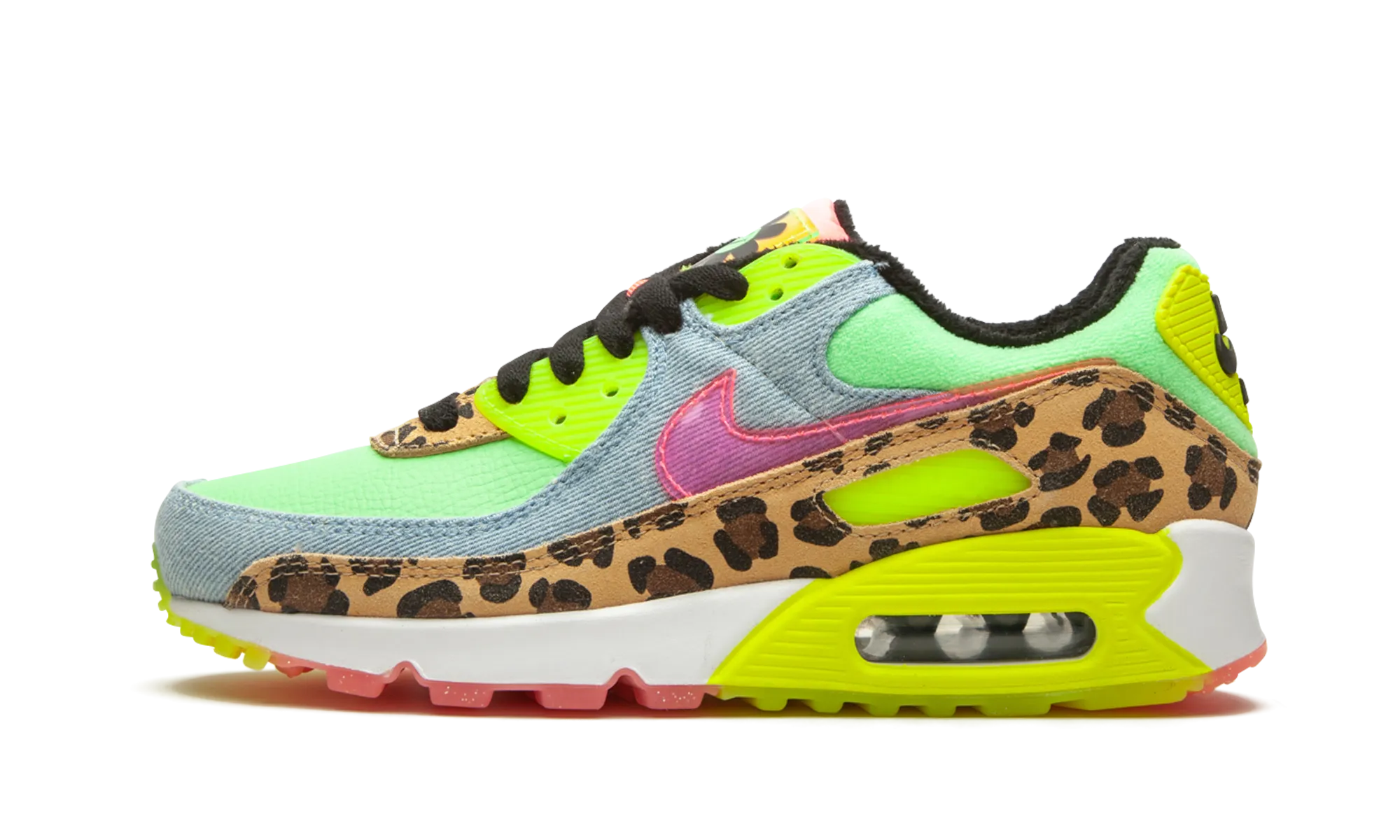 W Air Max 90 LX "Denim Leopard Print" Sweat Resistant embossed running shoes