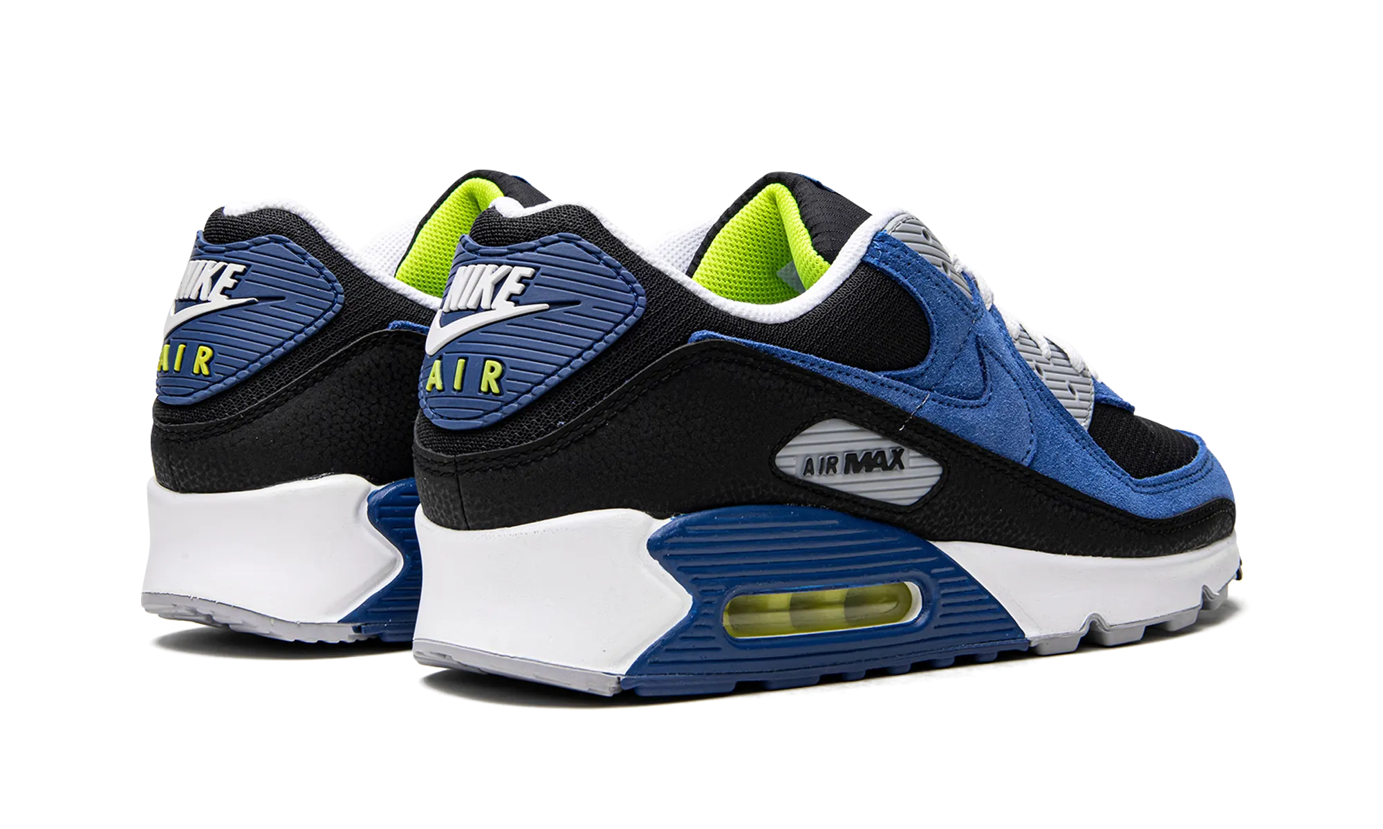 flexible fabric shoes brooch - decorated running shoes Air Max 90 "Black / Atlantic Blue"