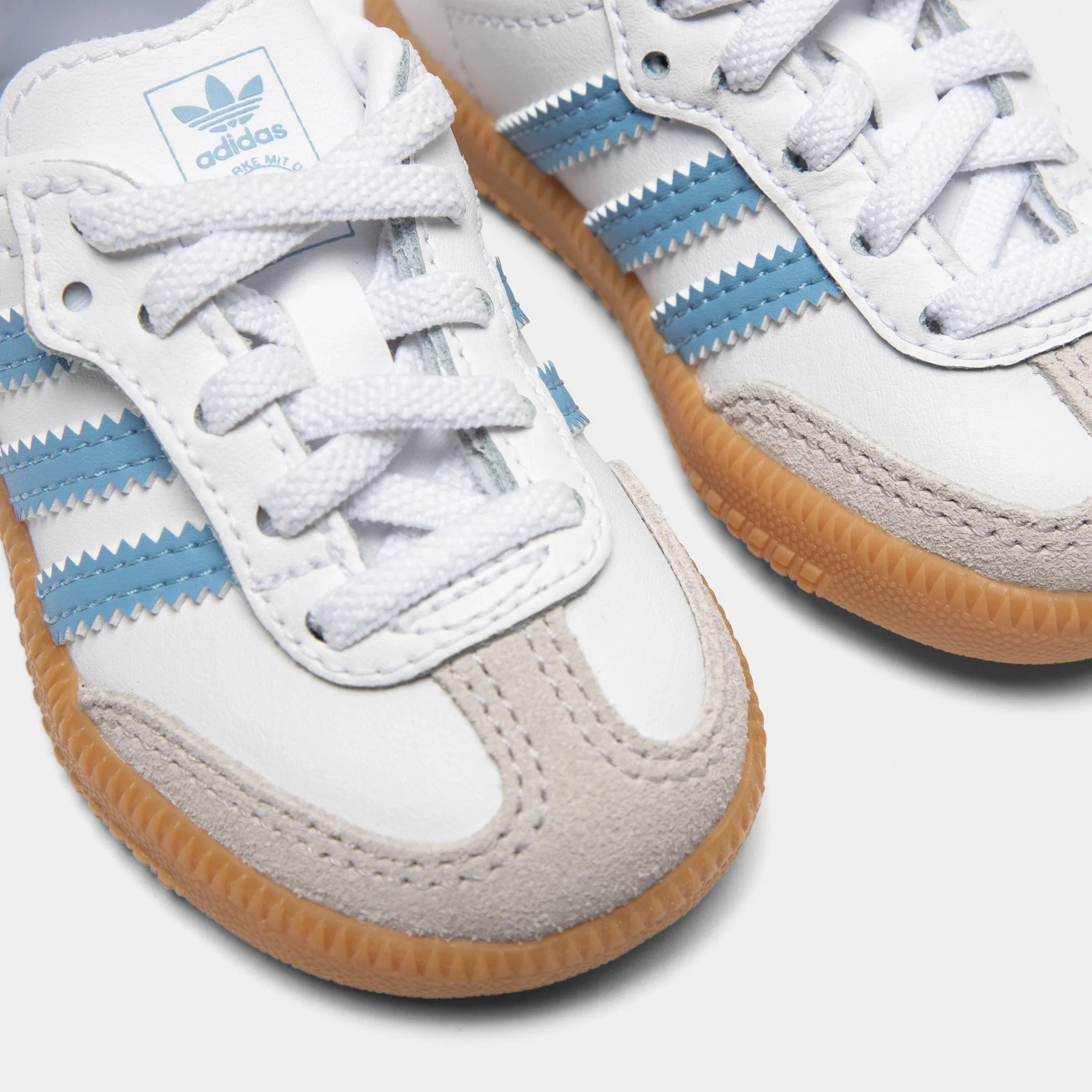 adidas Infants' Samba OG White / Ash Blue - Gum Breathable Choice Eco Friendly Fabric