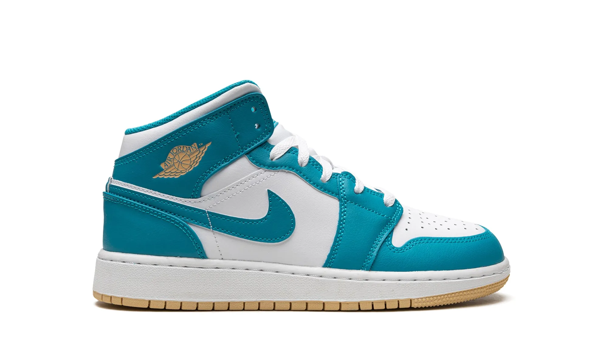 Air Jordan 1 Mid GS "Aquatone" Stretch tongue Plush Fit