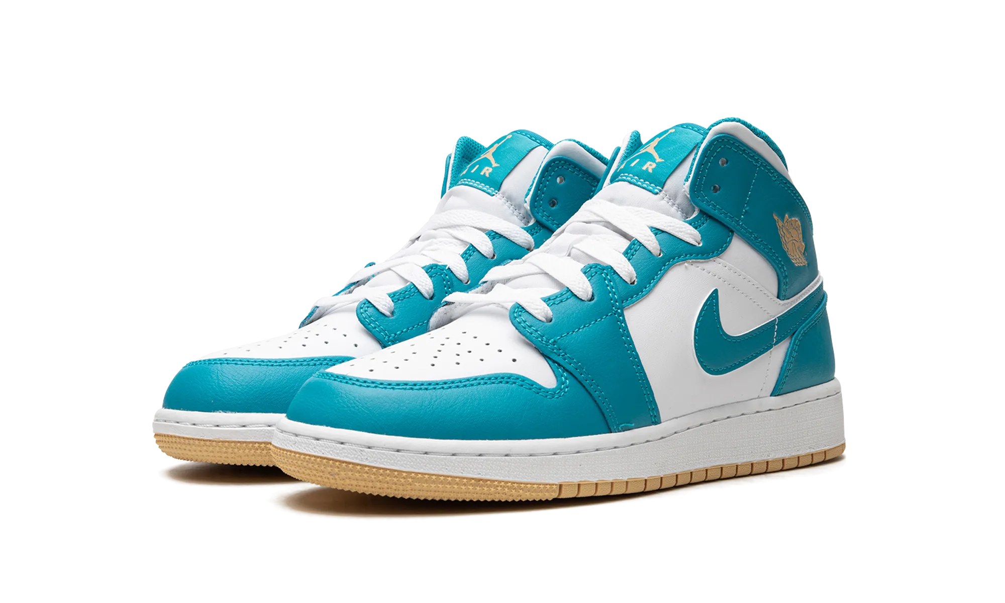 Soft Collar Wear Light Air Jordan 1 Mid GS "Aquatone"