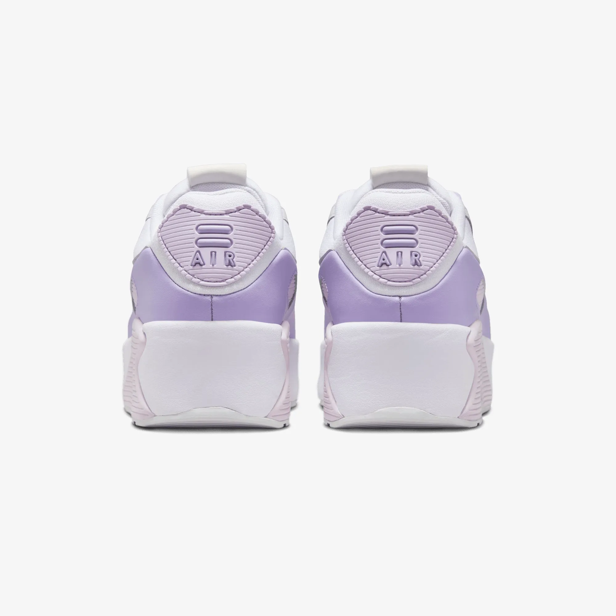 Nike | AIR MAX 90 LV8 { WHITE/WOLF GREY-HYDRANGEAS-SUMMIT WHITE Easy Travel Ventilation Ports Design