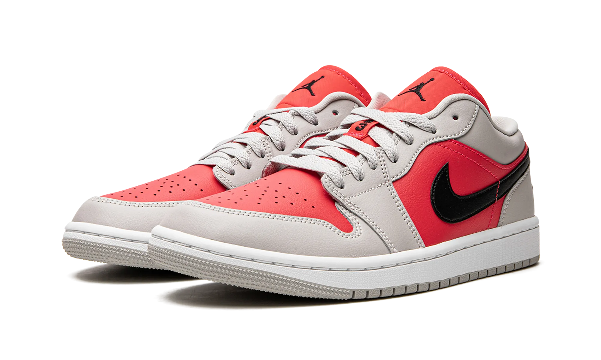 AIR JORDAN 1 LO WMNS "Light Iron Ore / Siren Red" Temperature Regulating Fabric Distinctive breathability