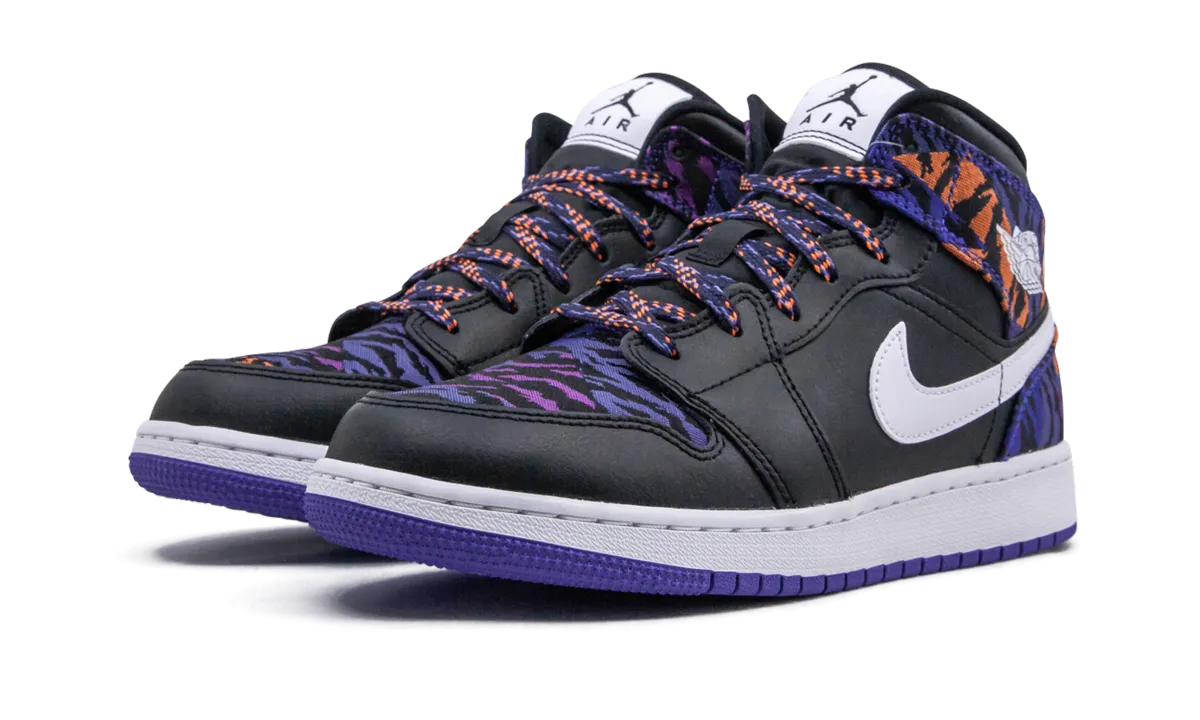 Upgraded piece Vapor Wick Fabric Air Jordan 1 Mid SE GS "Tiger Stripe"