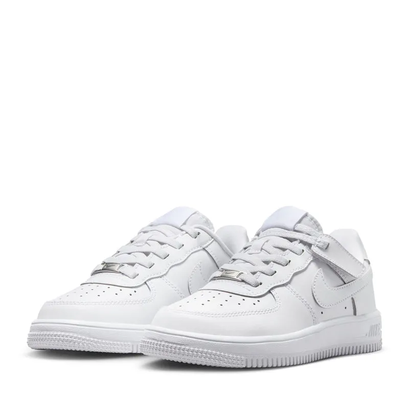 Nike Force 1 Low EasyOn (PS) - White/White Responsive Memory Foam Collar