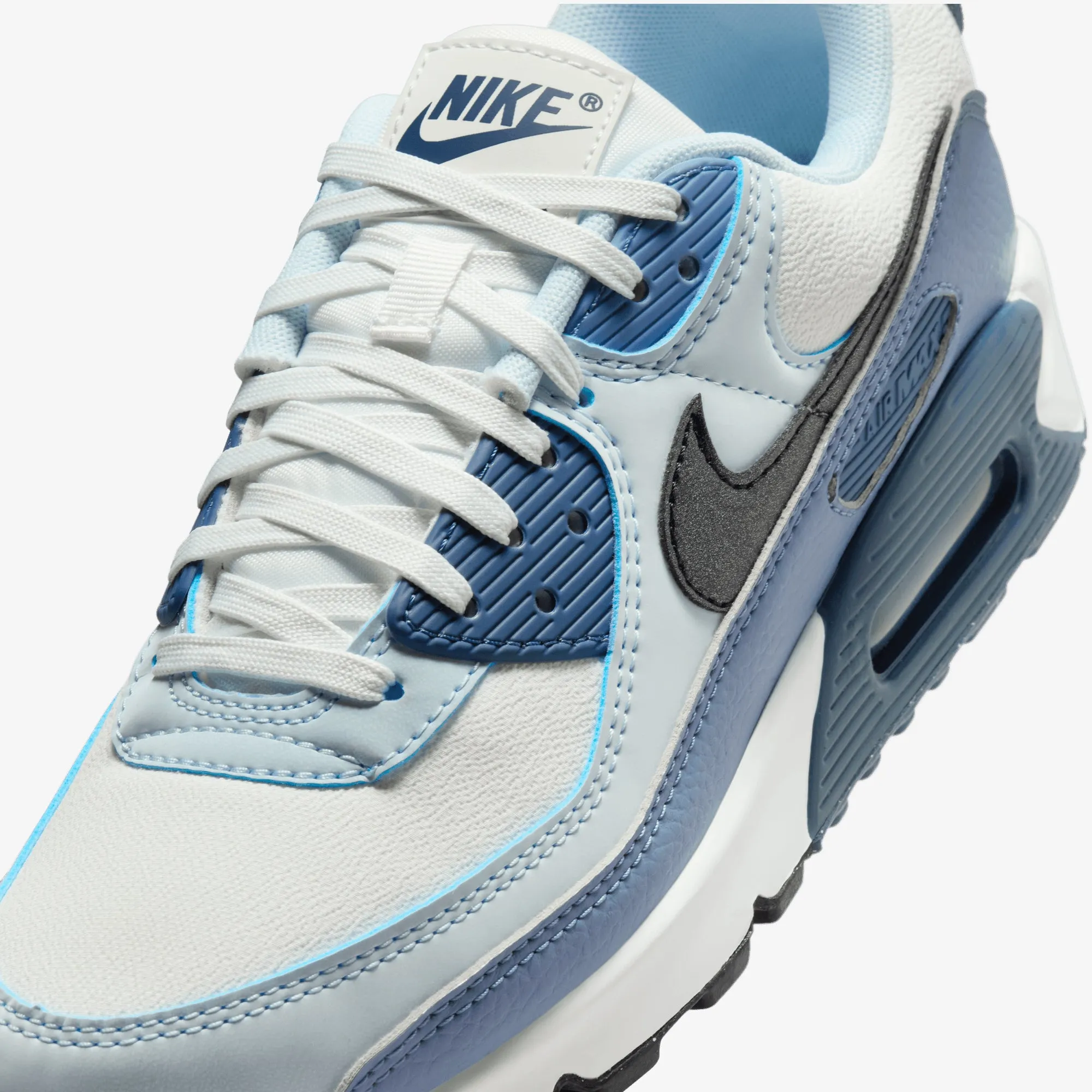 Nike | AIR MAX 90 { SUMMIT WHITE/BLACK-ASHEN SLATE-BLUE TINT Day To Day