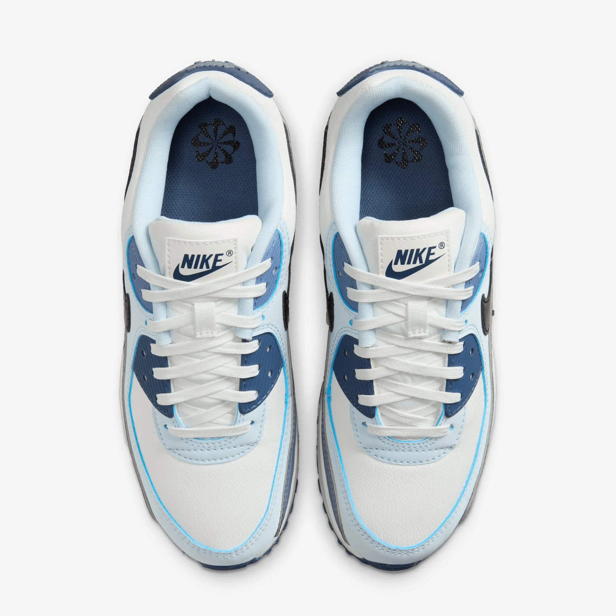 Tactile Responsiveness Nike | AIR MAX 90 { SUMMIT WHITE/BLACK-ASHEN SLATE-BLUE TINT