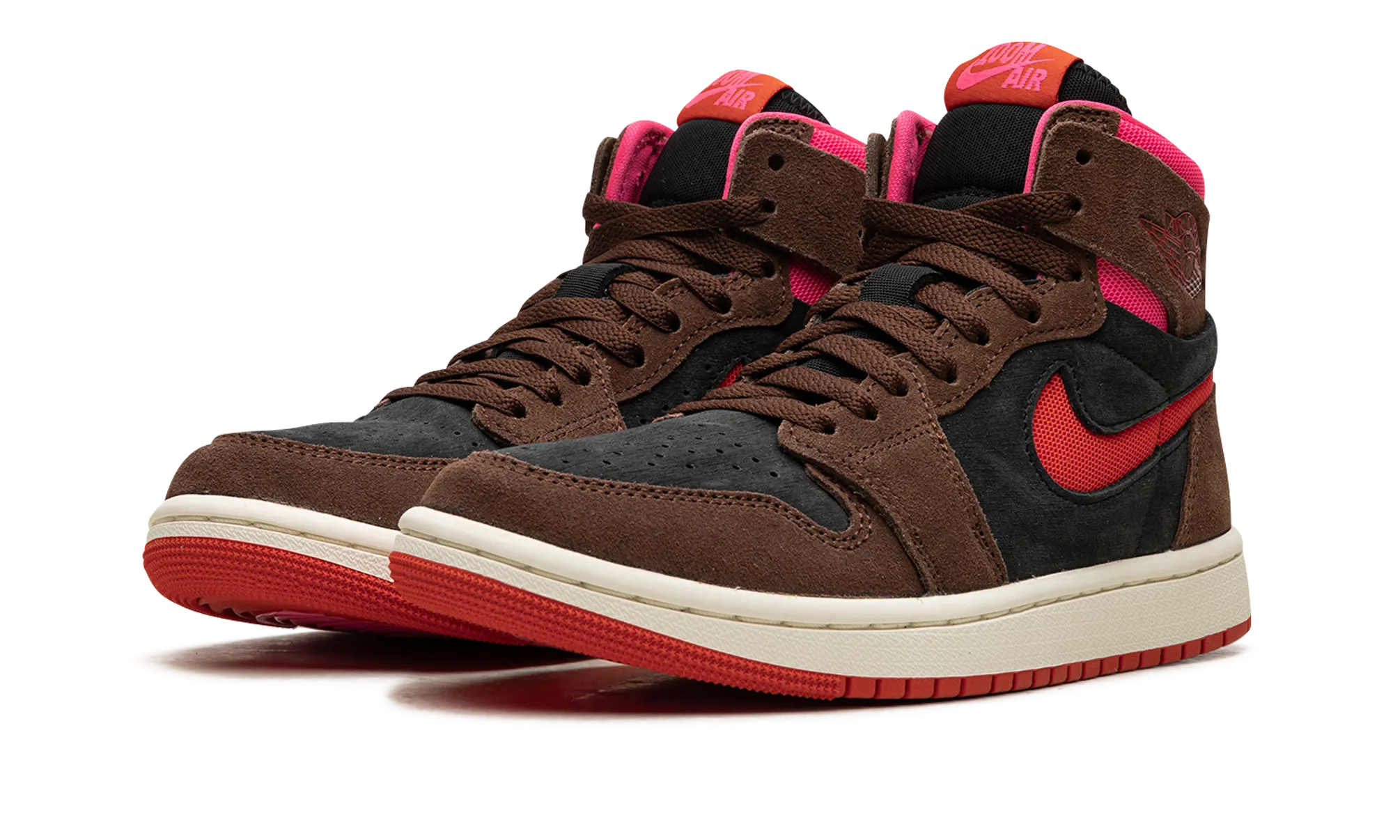 AIR JORDAN 1 ZOOM AIR CMFT WMNS "Cacao Wow/Picante Red/Black/Hyper Pink" Training Pulse Low Top Design