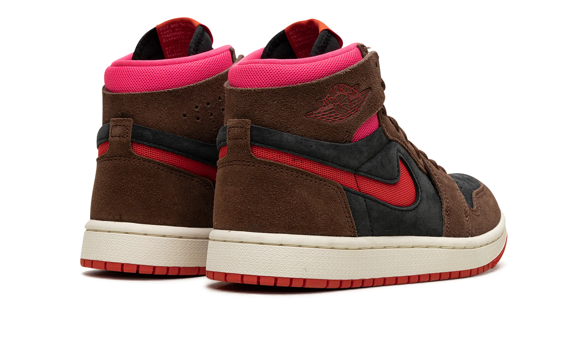AIR JORDAN 1 ZOOM AIR CMFT WMNS "Cacao Wow/Picante Red/Black/Hyper Pink" Reliable Sole Flexible Insole
