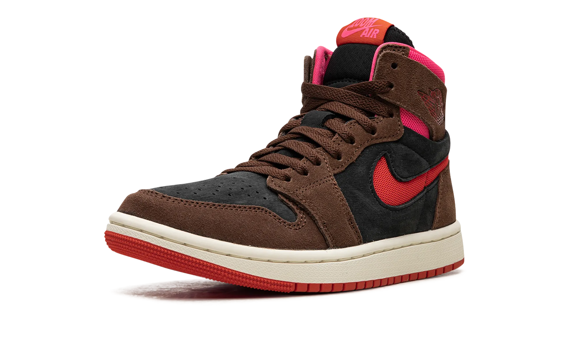 AIR JORDAN 1 ZOOM AIR CMFT WMNS "Cacao Wow/Picante Red/Black/Hyper Pink" Durable Form Workout Friendly