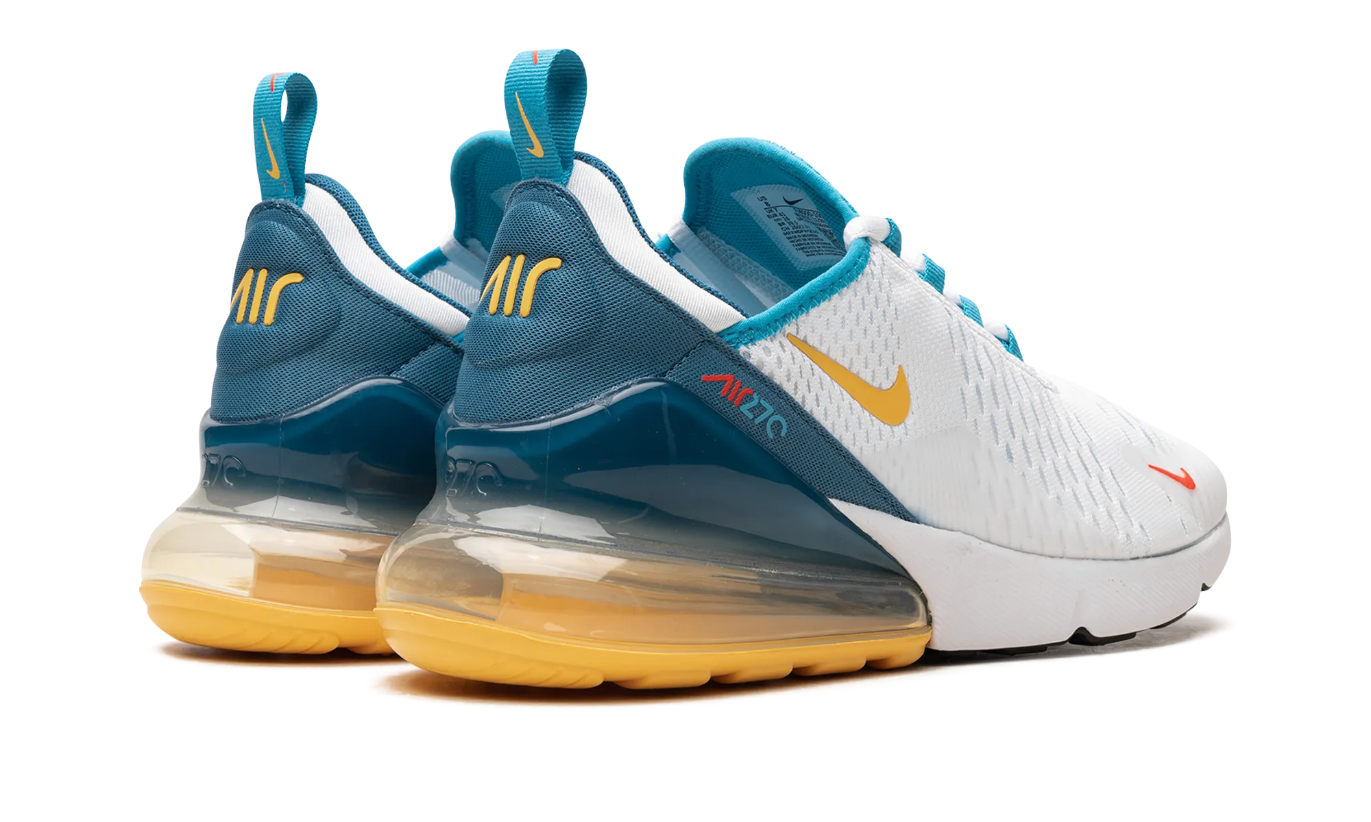 Air Max 270 "White Industrial Blue Citron Pulse" easy - to - clean - maintenance shoes low - top footwear
