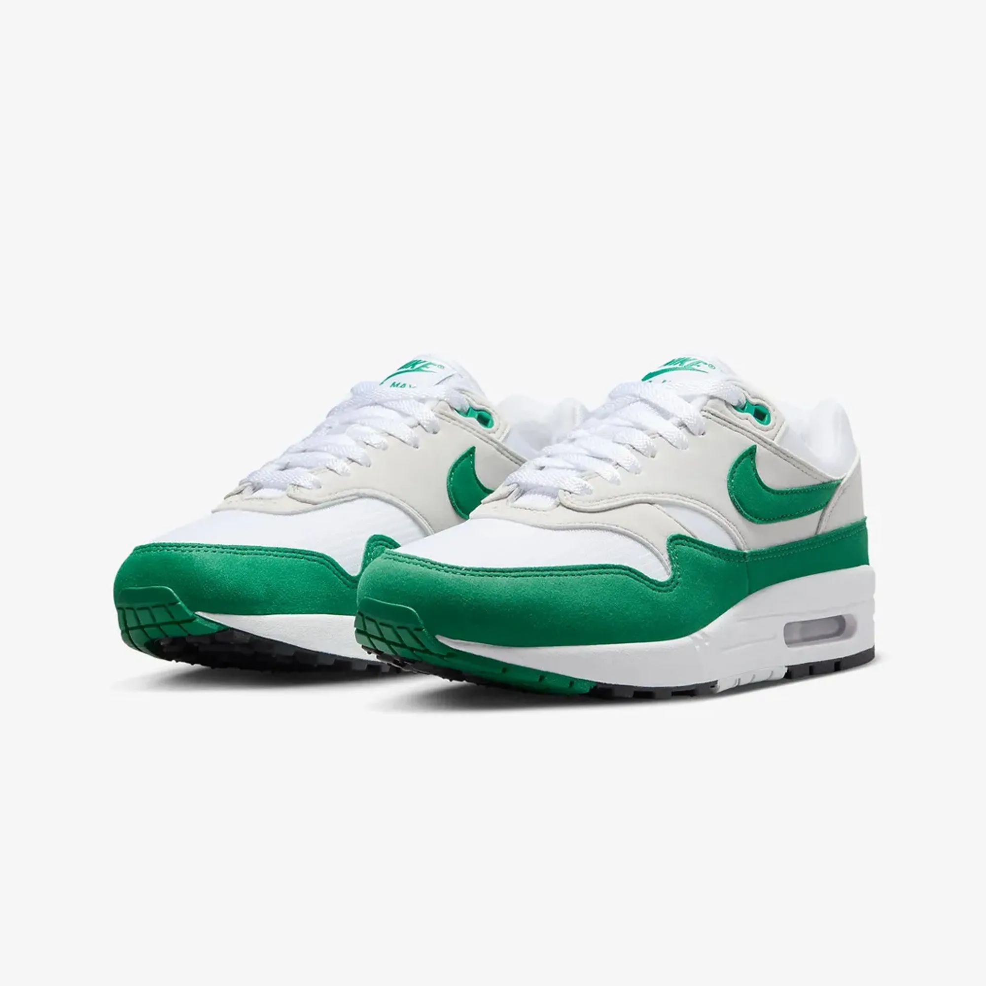 Nike | AIR MAX 1  { NEUTRAL GREY/MALACHITE-WHITE-BLACK Reliable flair Ventilated Midsole