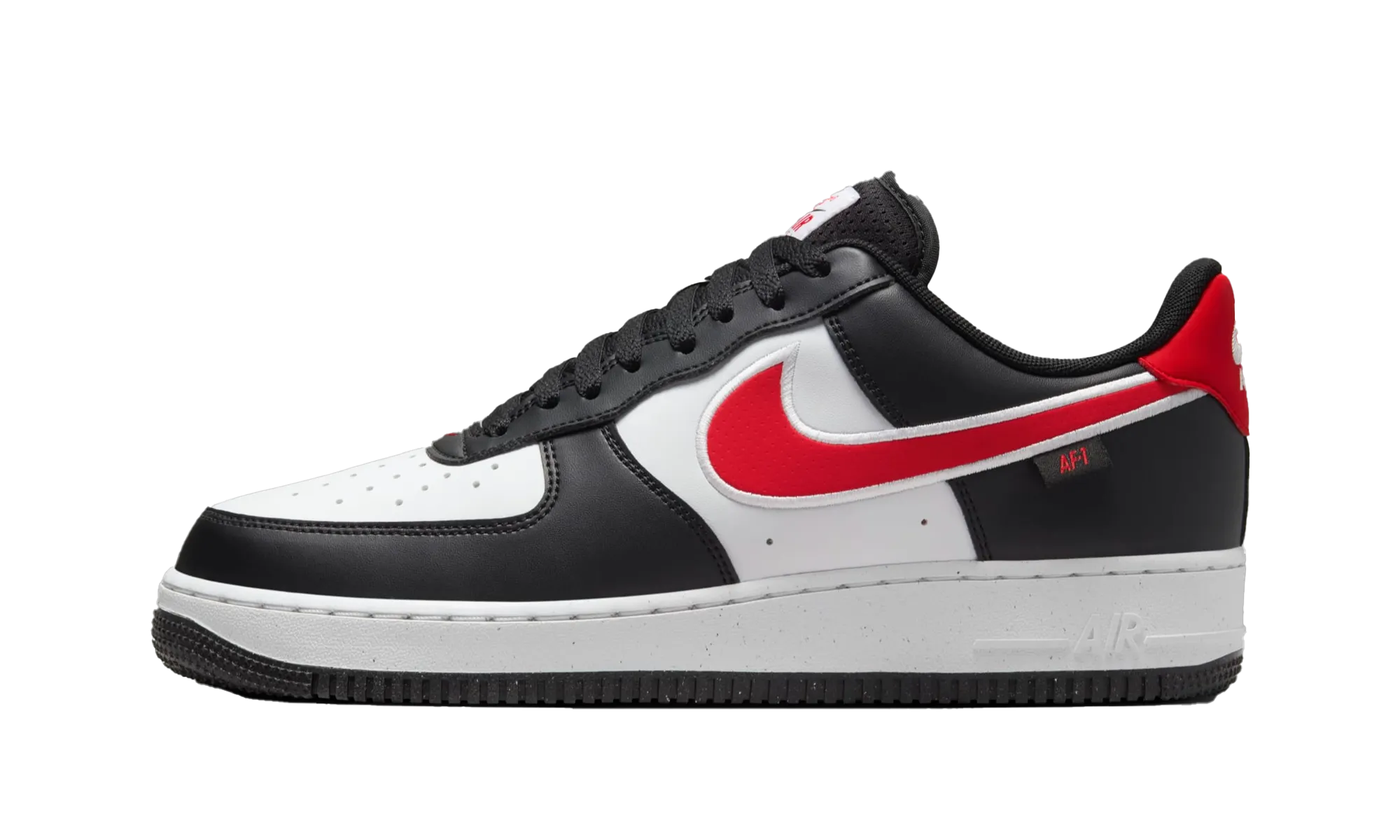 Air Force 1 Low '07 Next Nature "Black White University Red" Long Wearing Sport Inspired