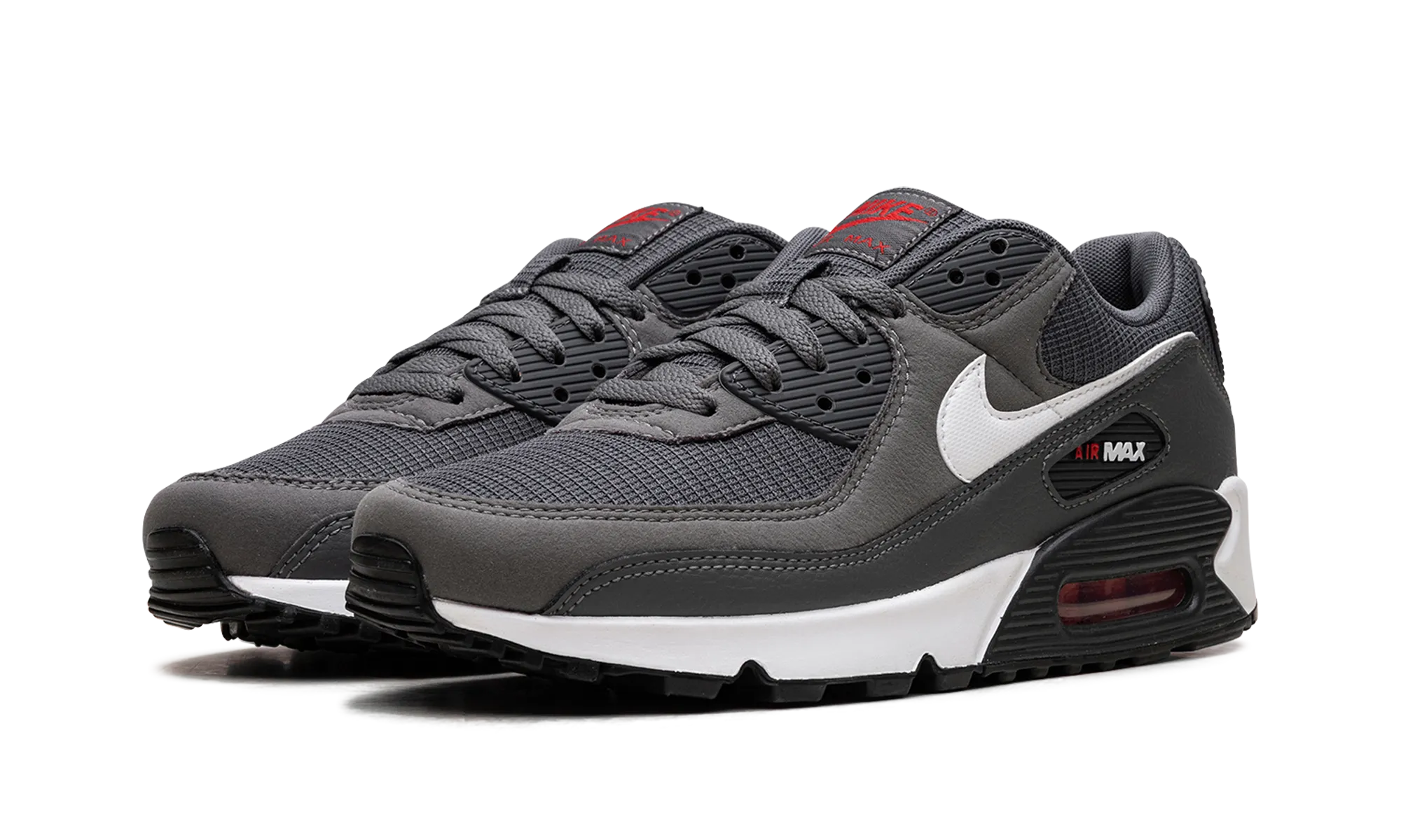 premium shoes Shock - absorbing foam Air Max 90 "Iron Grey University Red"