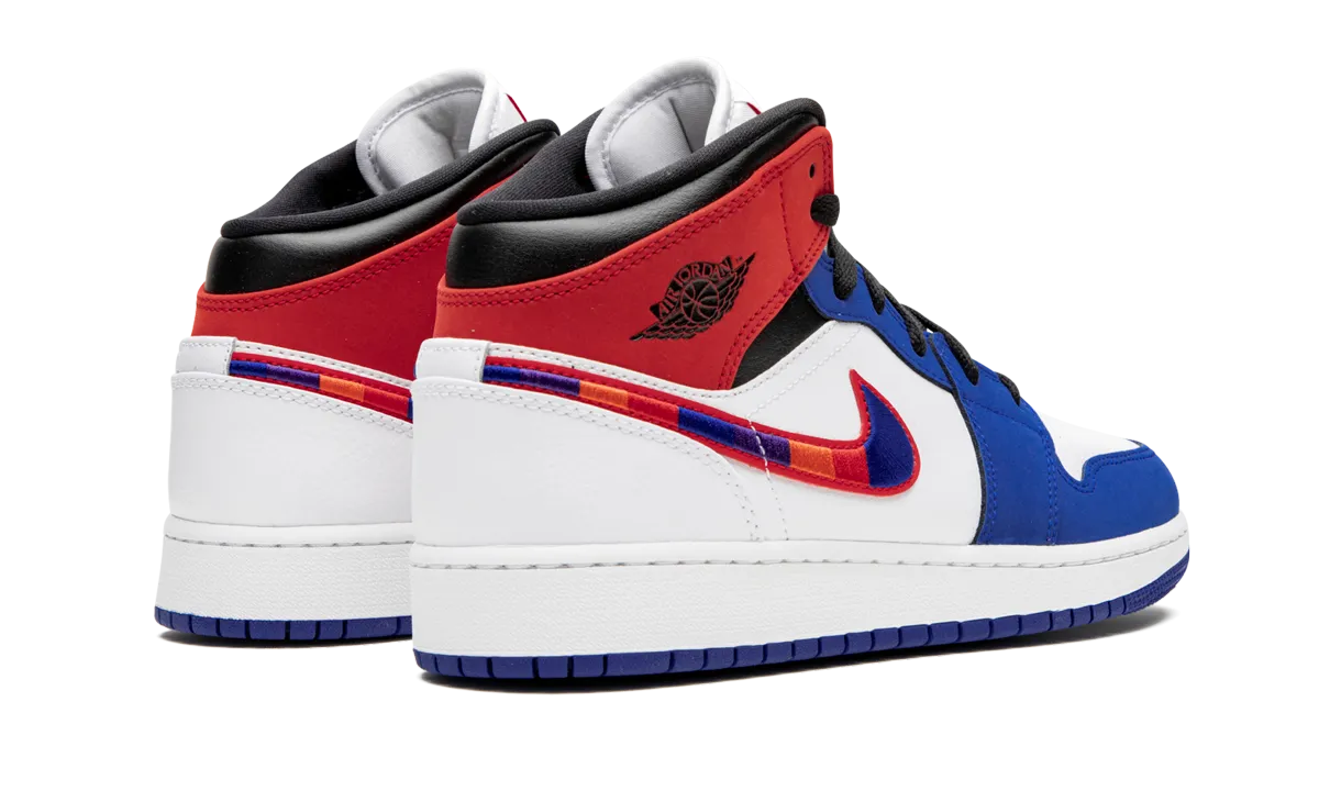 Modern Motion Air Jordan 1 Mid SE GS "Multicolor Swoosh"