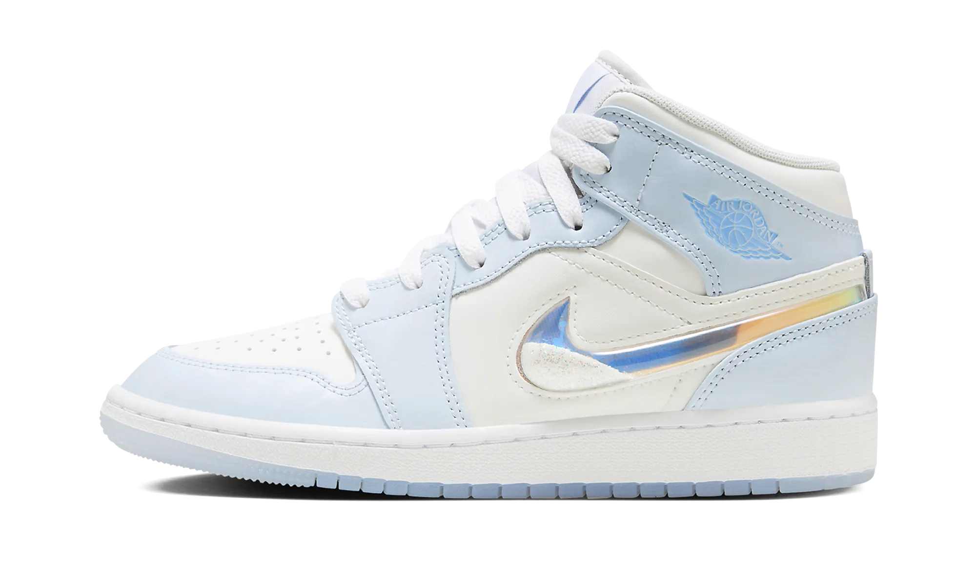 Low Profile Cushion Adaptive Look AIR JORDAN 1 MID SE GS "GLITTER SWOOSH"
