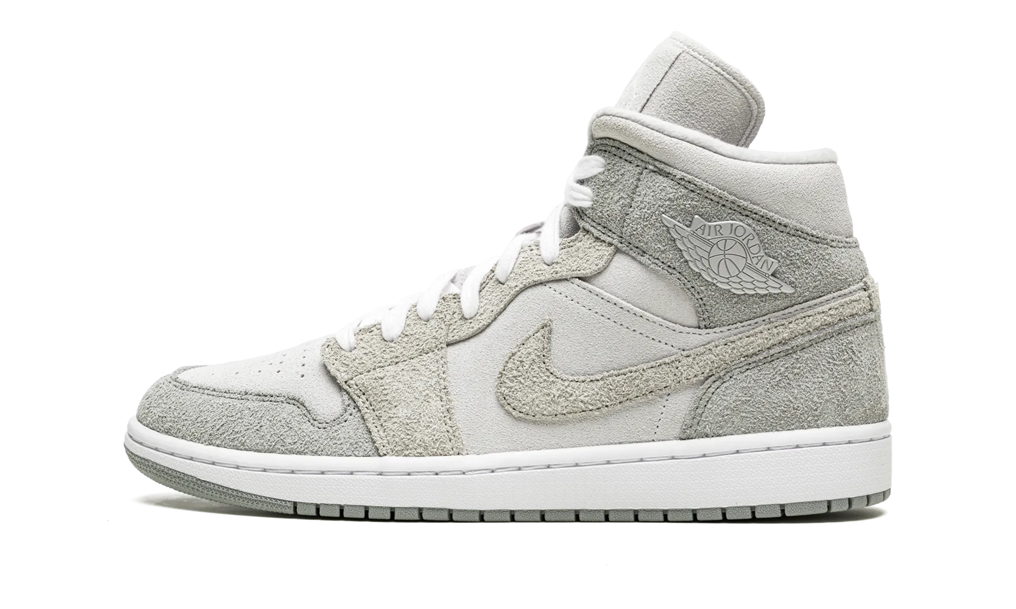 Dual Layer Foam Foot Glide AIR JORDAN 1 MID SE WMNS "Grey Fleece"