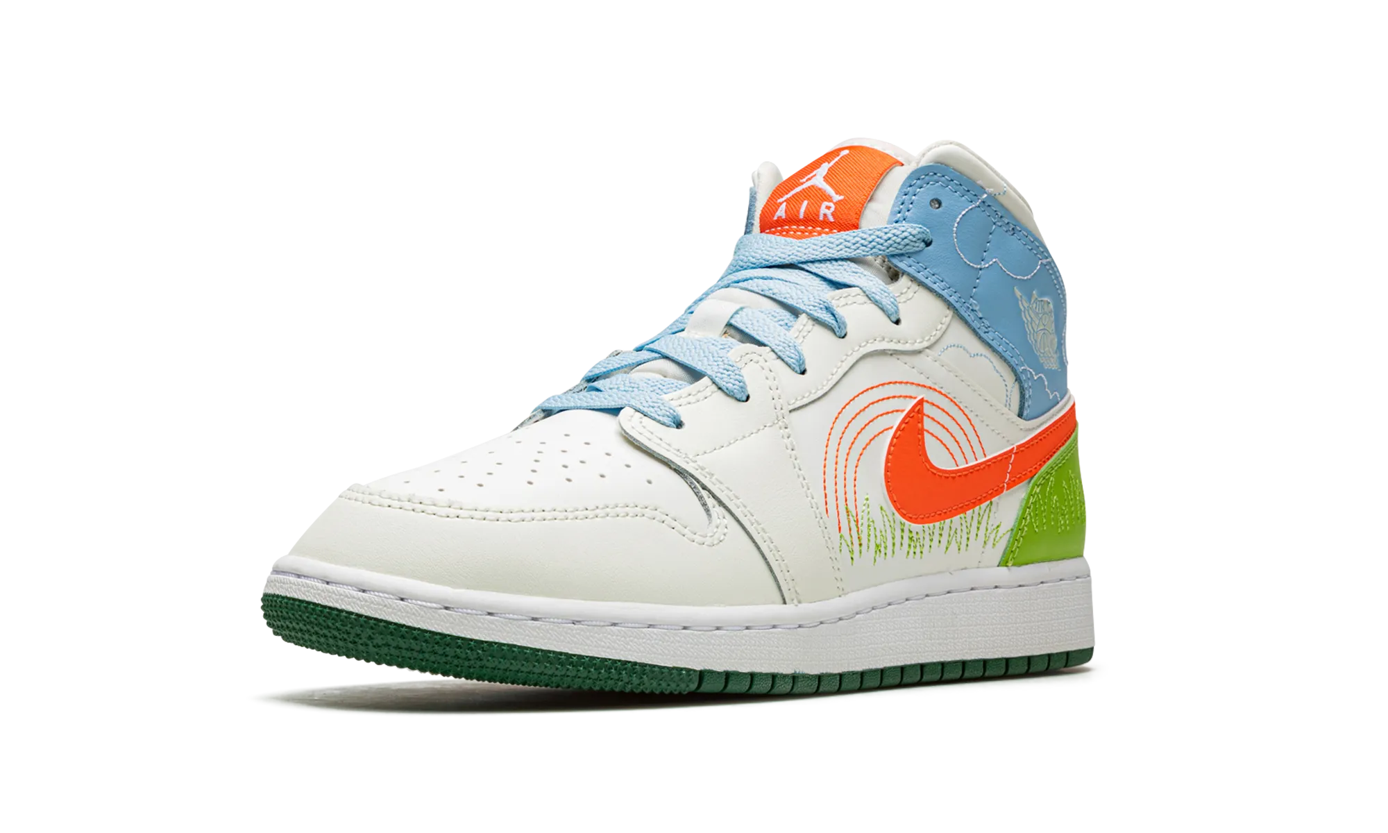 Air Jordan 1 MID SE GS "Stitch" Lace Closure Neutral Style