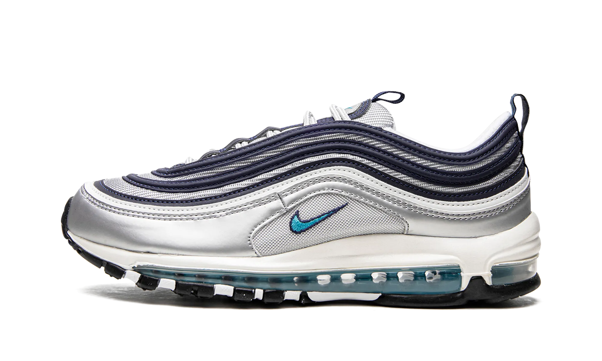 Air Max 97 "Metallic Silver / Chlorine Blue" hilly - terrain running shoes