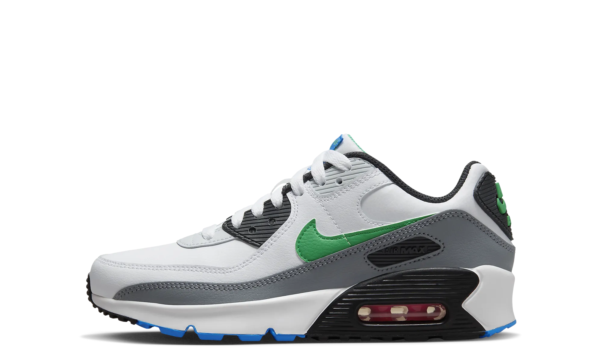 Stretchable Fabric Air Max 90 LTR GS "White Cool Grey"