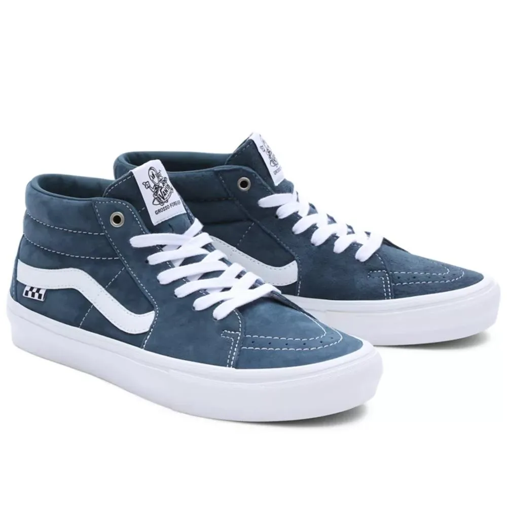Active Fit Reinforced Footwear Vans Skate Grosso Mid Pig Suede - Blue/White