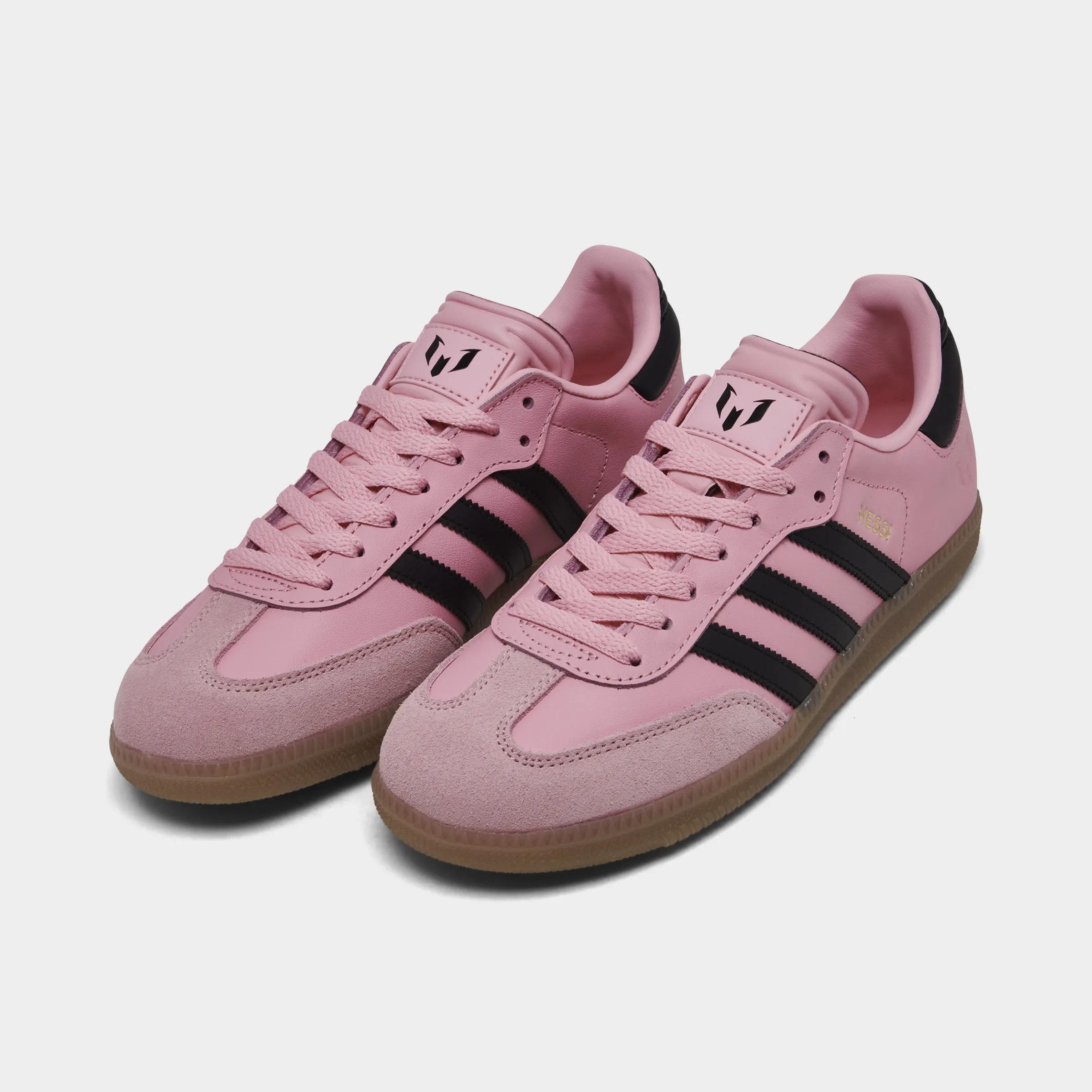 adidas Juniors' Samba Messi Light Pink / Core Black - Gum Smooth Fit Anti Slip Lacing