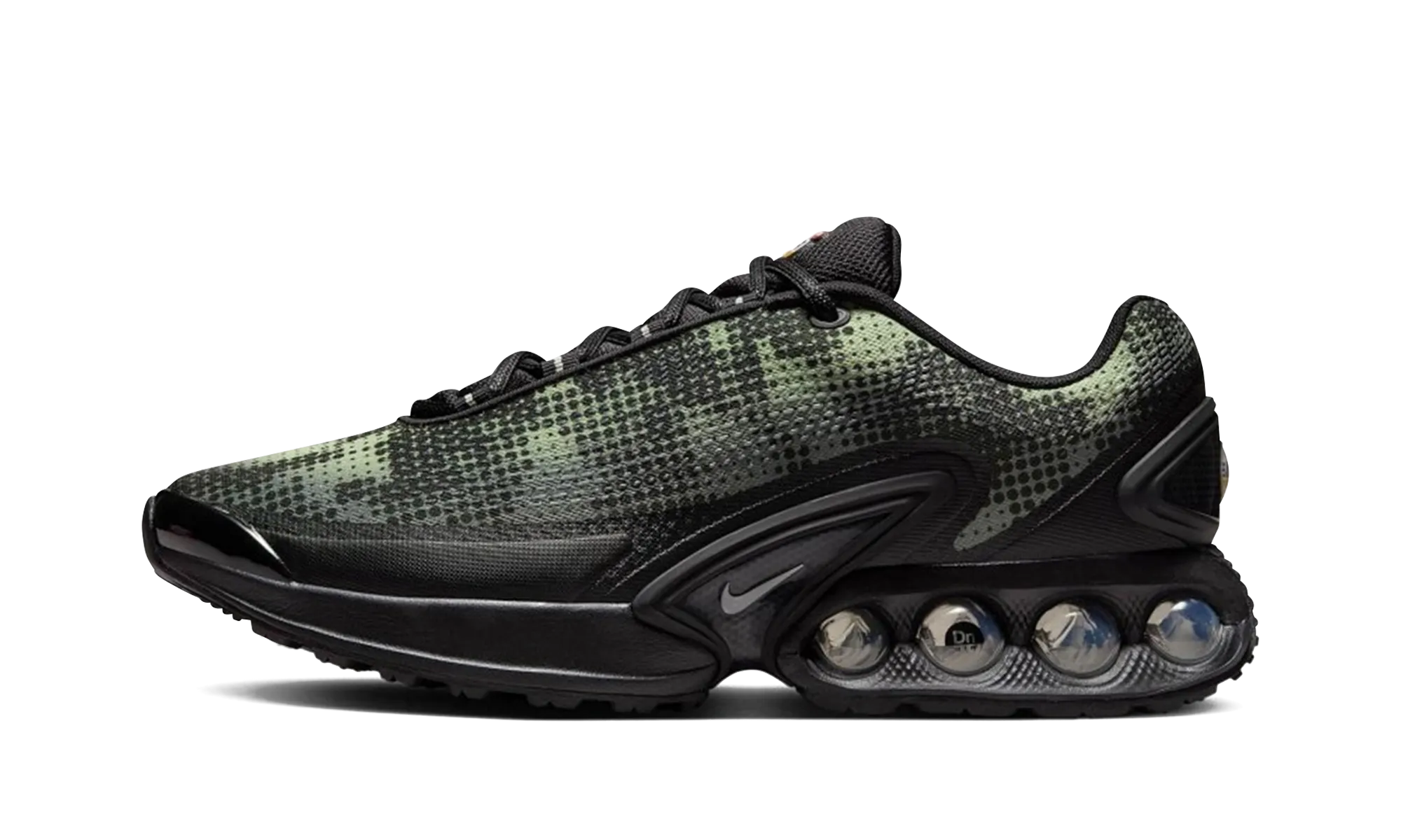 Air Max Dn "Black Olive Aura Medium Olive Metallic Silver" muted - colored shoes Comfortable Foot Flexibility