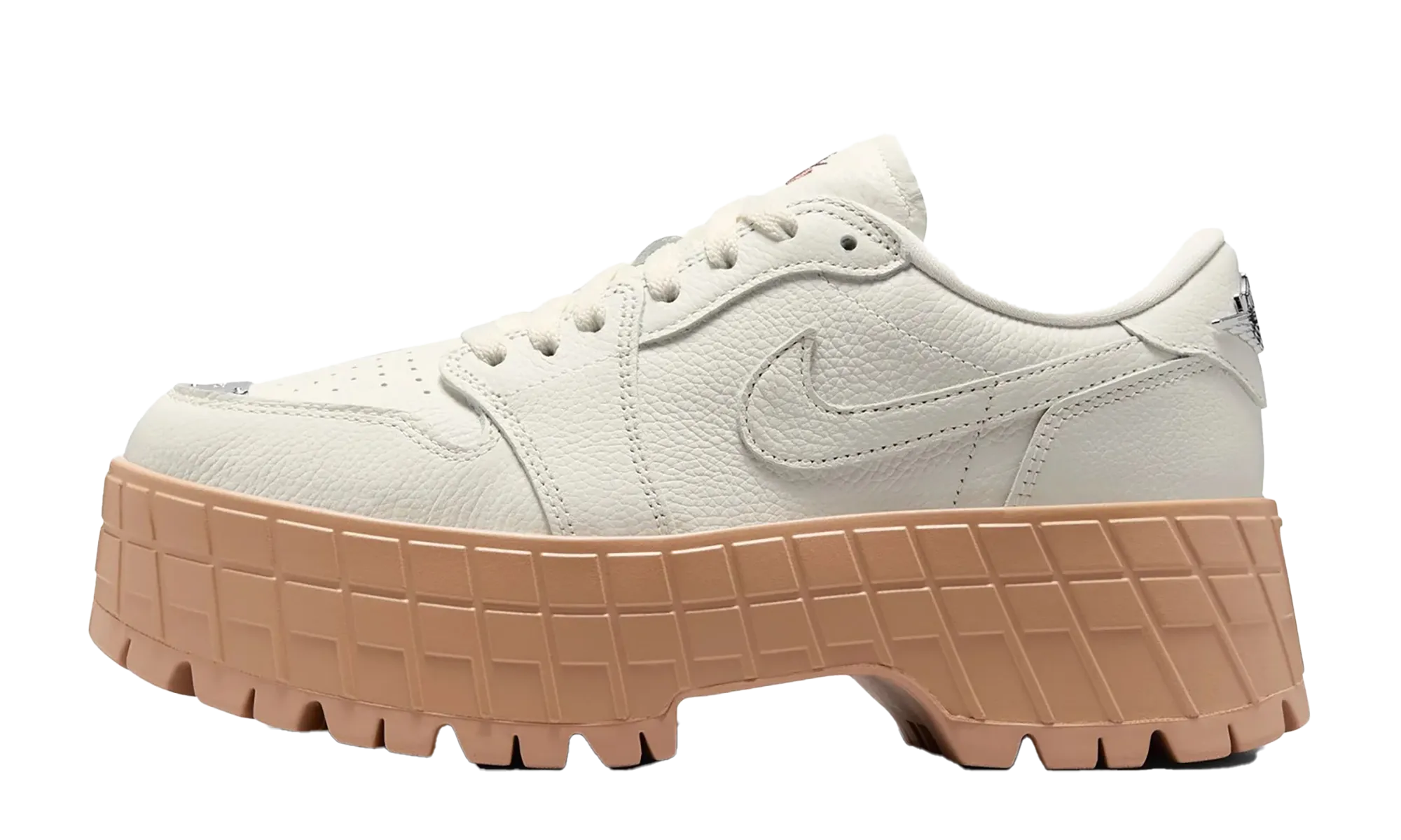 Reinforced Eyelets Air Jordan 1 Low Brooklyn WMNS "Sail Rattan"