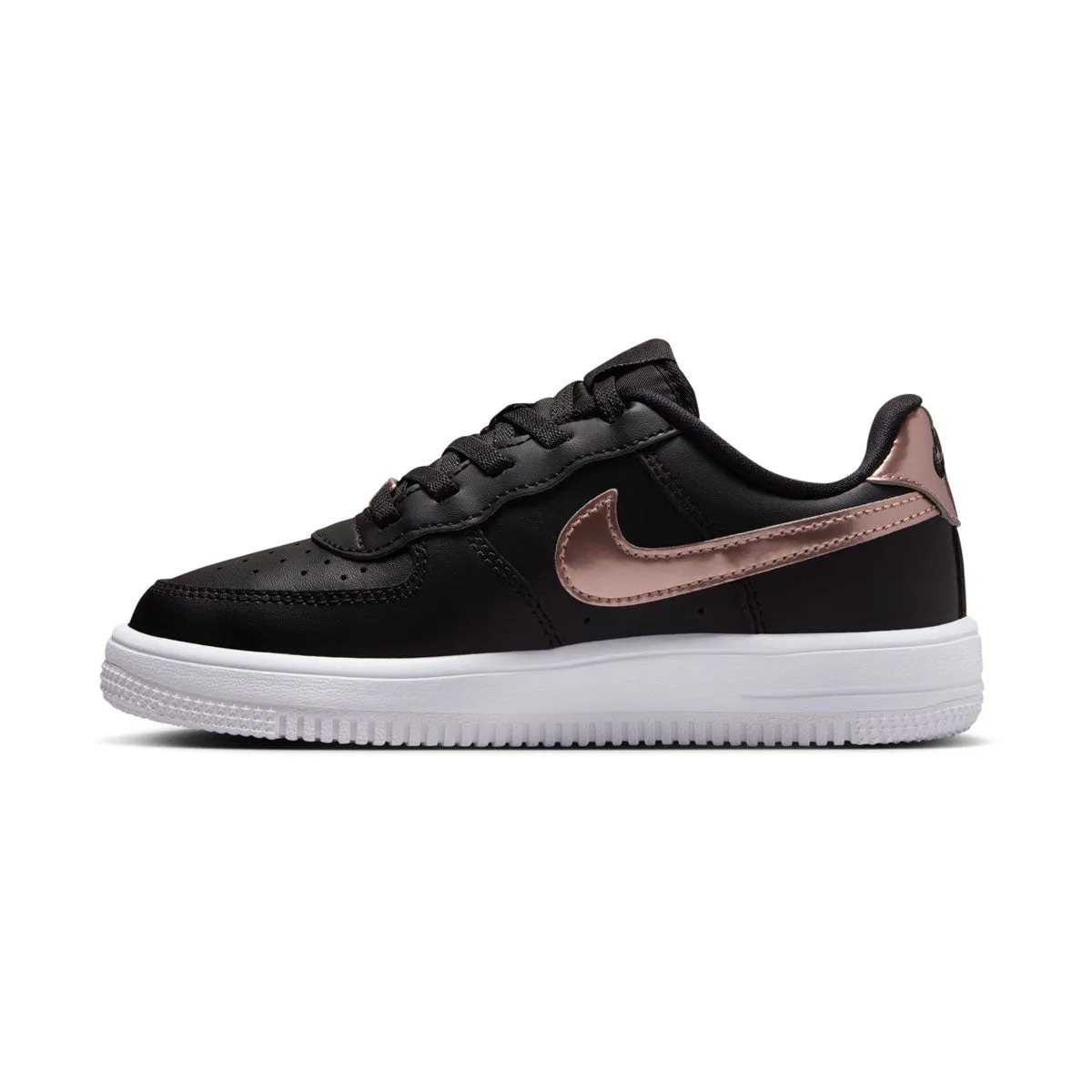 Torque Reduction Engineering Stretch Fabric Nike Force 1 Low SE EasyOn 'Black & Metallic Red Bronze' Little Kids' Shoes