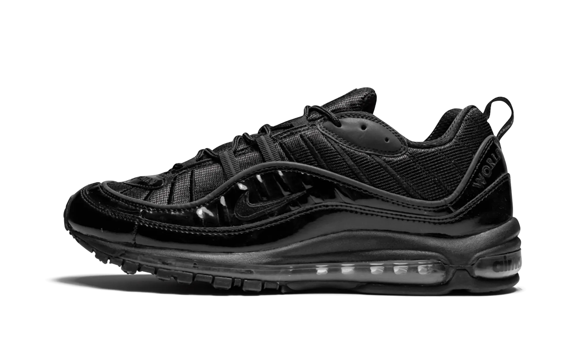 running on a gravel road Air Max 98 "Supreme - Black"