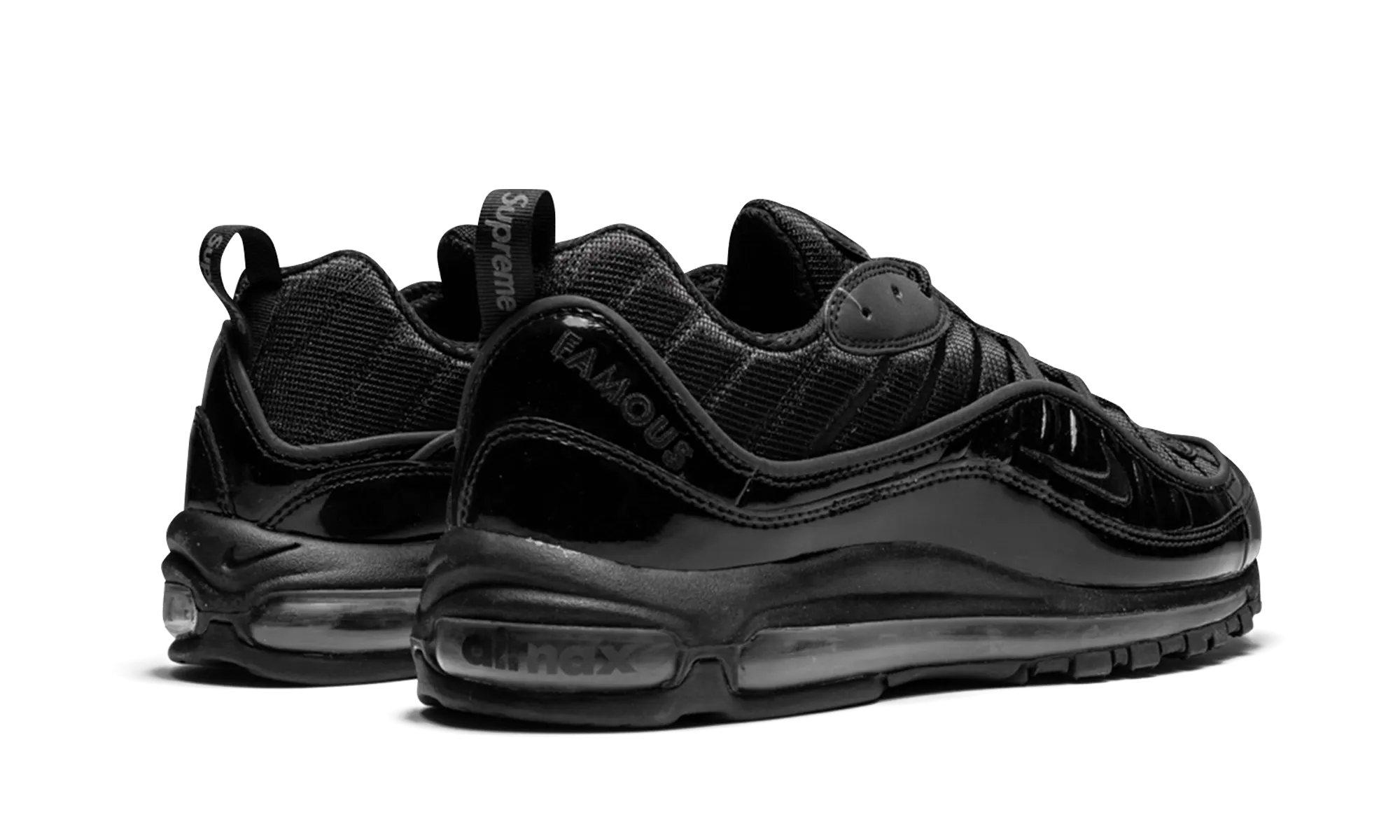 Air Max 98 "Supreme - Black" running in a sports complex shoes