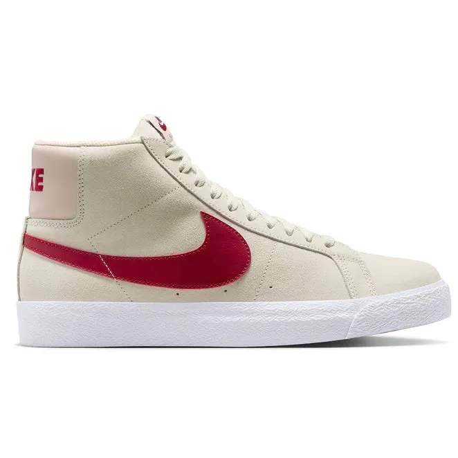 Nike SB Blazer Mid Pale Ivory/ Nobel Red Shoes Breathable Shoes Block Stride