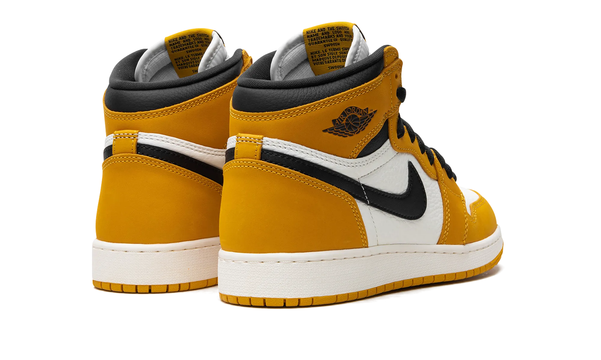 Air Jordan 1 Retro High OG GS "Yellow Ochre / Black" breath easy Running Trails