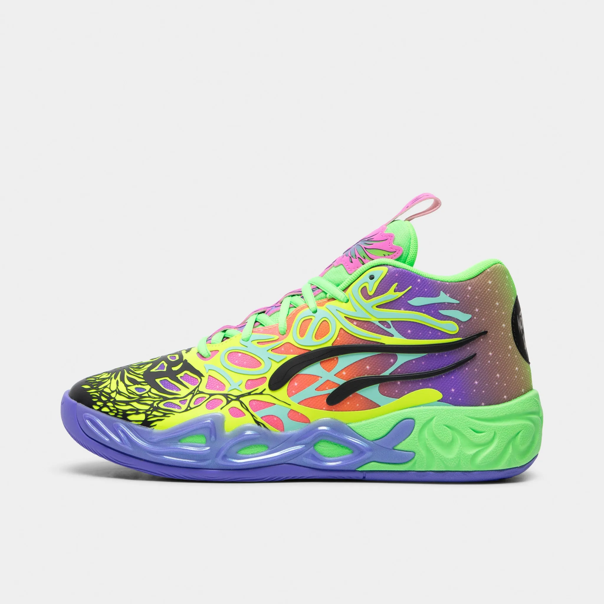 PUMA x LaMelo Ball MB.04 Be You Black / Electric Peppermint - Flouro Green Flexible Design Foot Shape