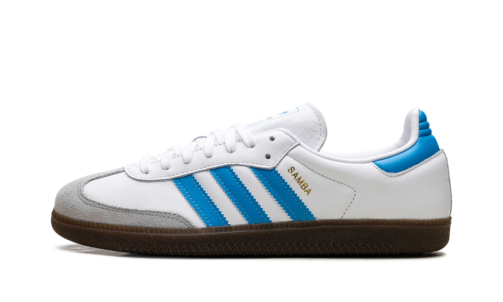 Samba OG "White Shock Cyan" Handmade Craft Boat shoes