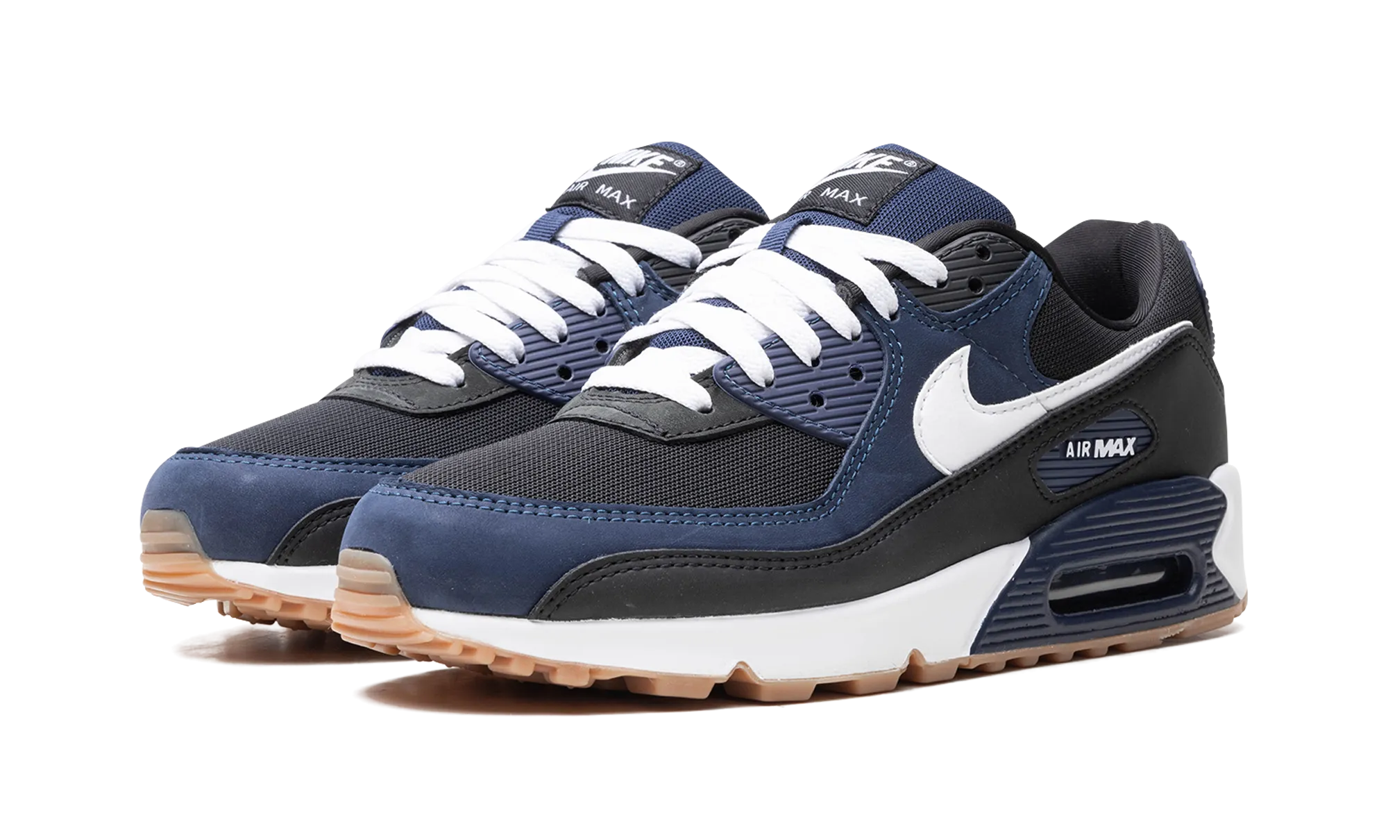 Air Max 90 'Midnight Navy Gum' "MIDNIGHT NAVY" stable sole shoes logo - rhinestoned shoes