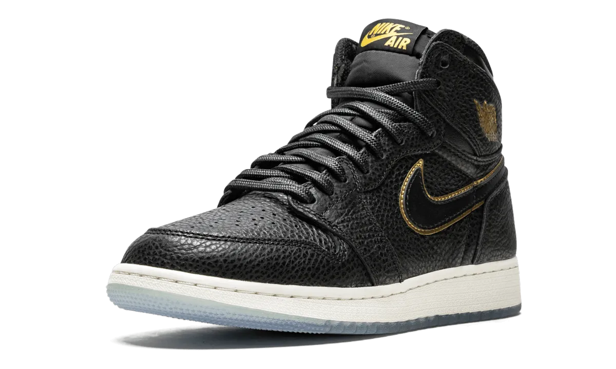 Water Resistant Build Air Jordan 1 Retro High OG GS "black gld lthr"