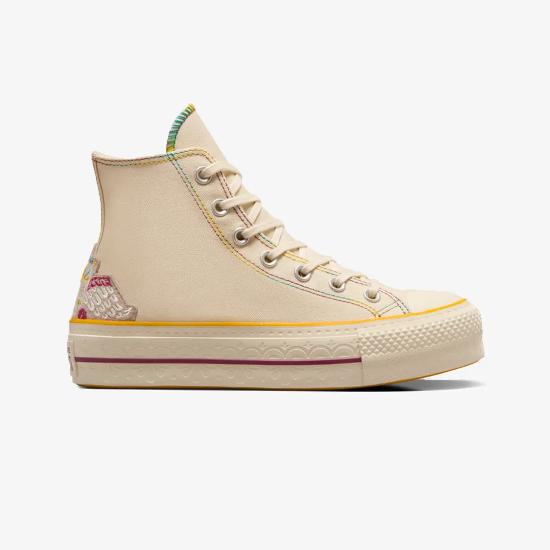 Converse | CHUCK TAYLOR ALL STAR LIFT HI  { NATURAL IVORY/LEGEND BERRY Comfort Ankle Support