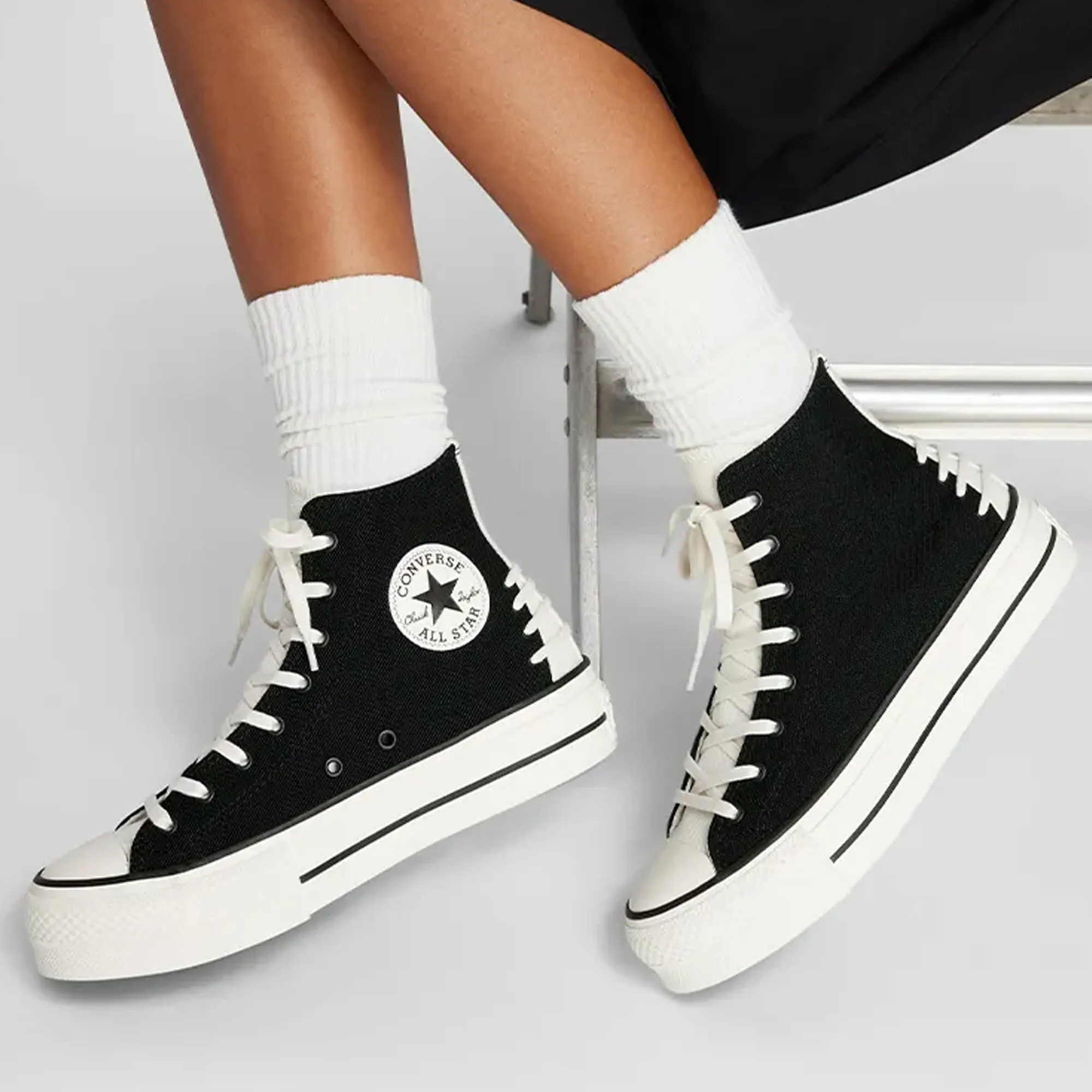 OrthoticFriendly Converse | CHUCK TAYLOR ALL STAR LIFT PLATFORM CRAFTED { BLACK