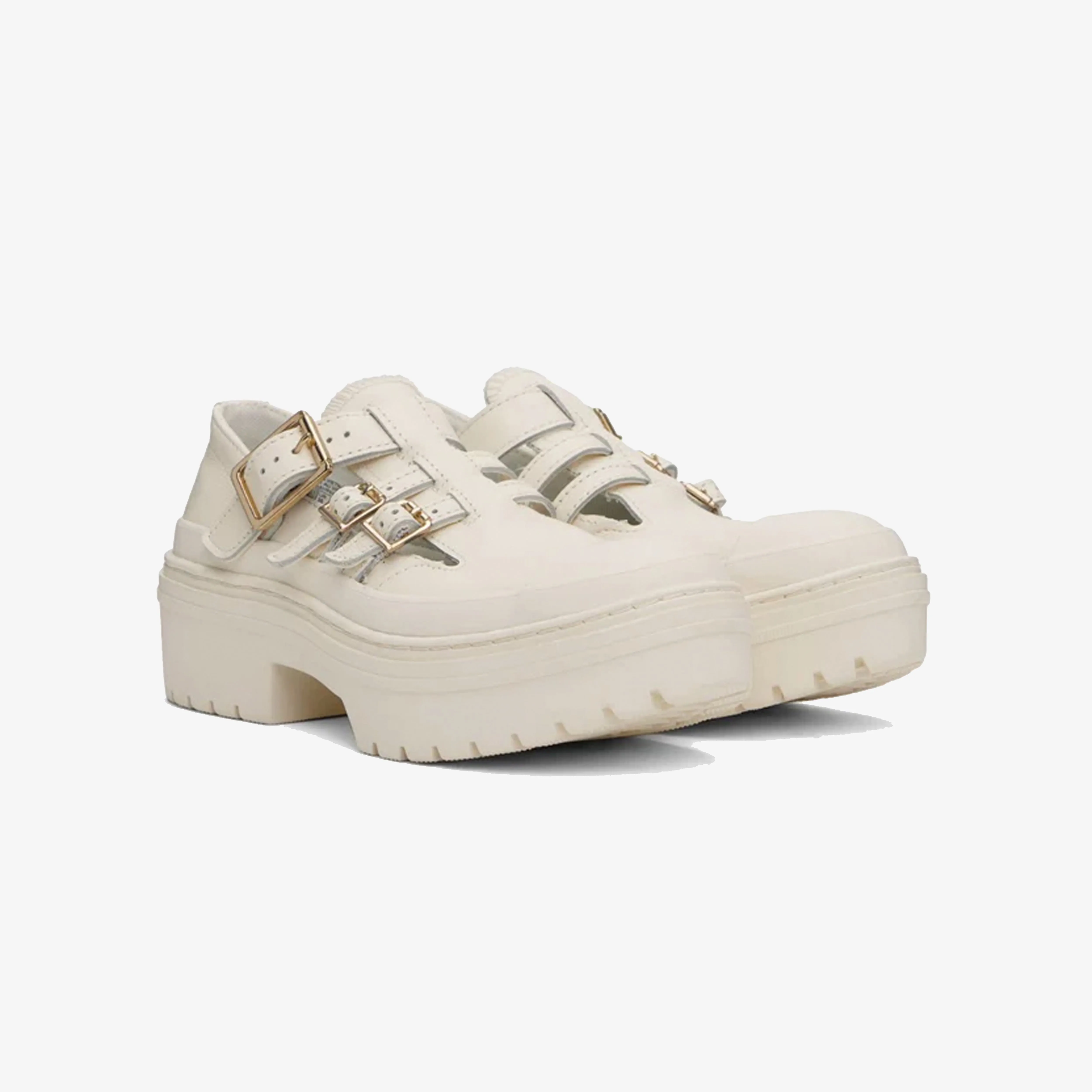 Vegan materials Converse | CHUCK TAYLOR ALL STAR LUGGED HEEL MARY JANE PALTFORM { EGRET