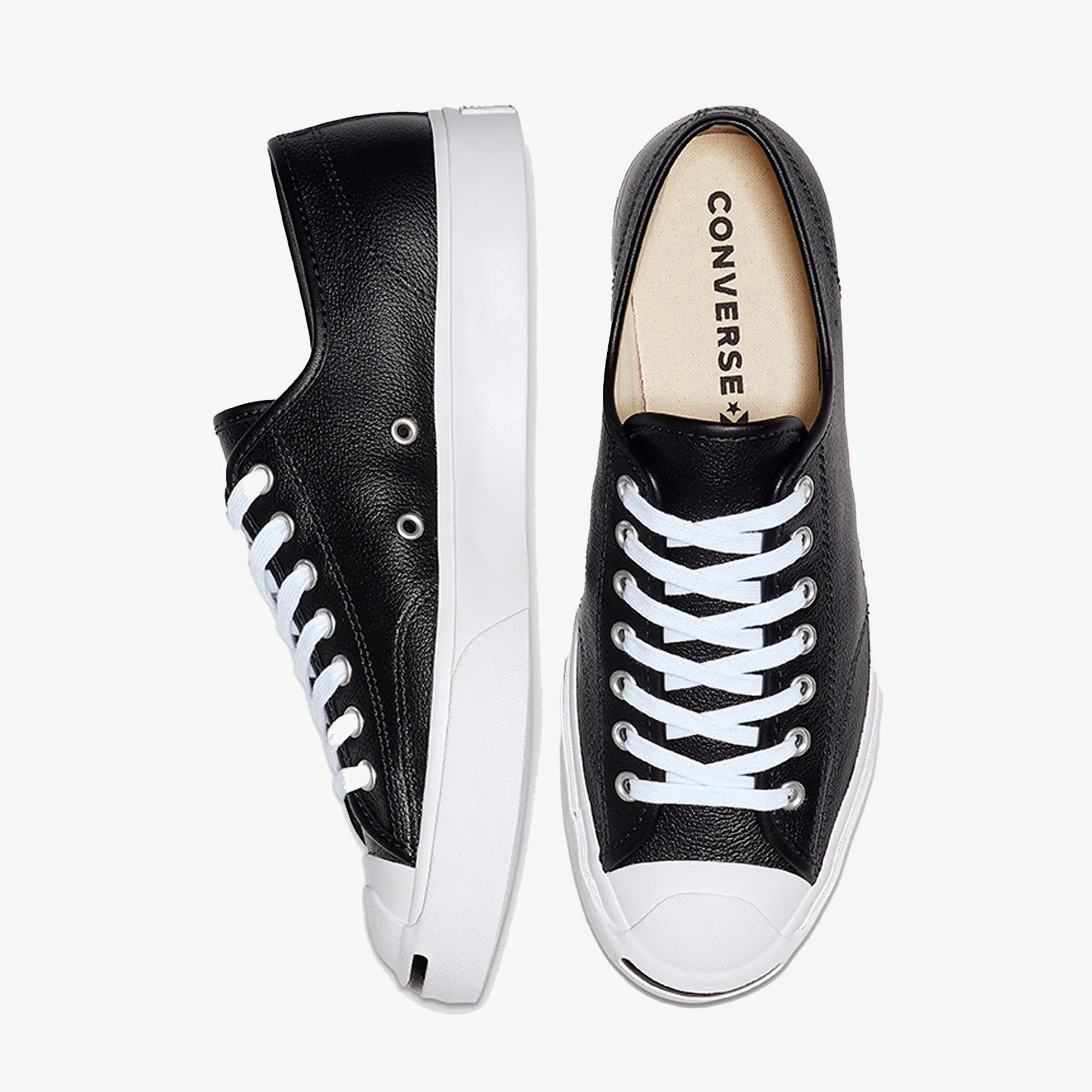 Converse | JACK PURCELL { BLACK/WHITE Textured Insole Recycled Material Options