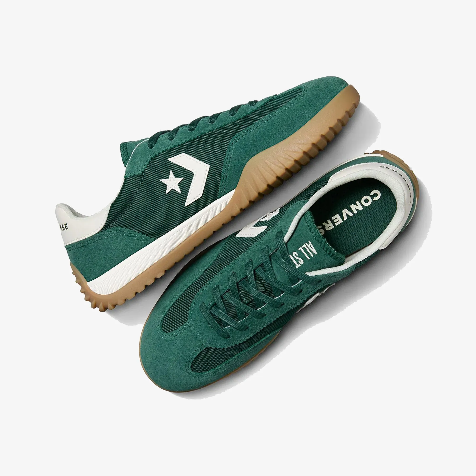 Flexible Tread Pattern Snug Heel Lock CONVERSE | RUN STAR TRAINER LOW { GREEN/EGRET/WHITE