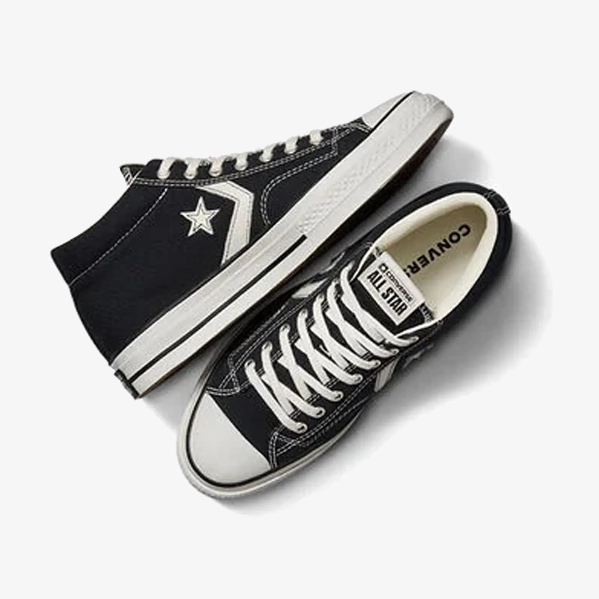 Classic Wear Breathable Knit Uppers Converse | STAR PLAYER 76 PREMIUM CANVAS { BLACK