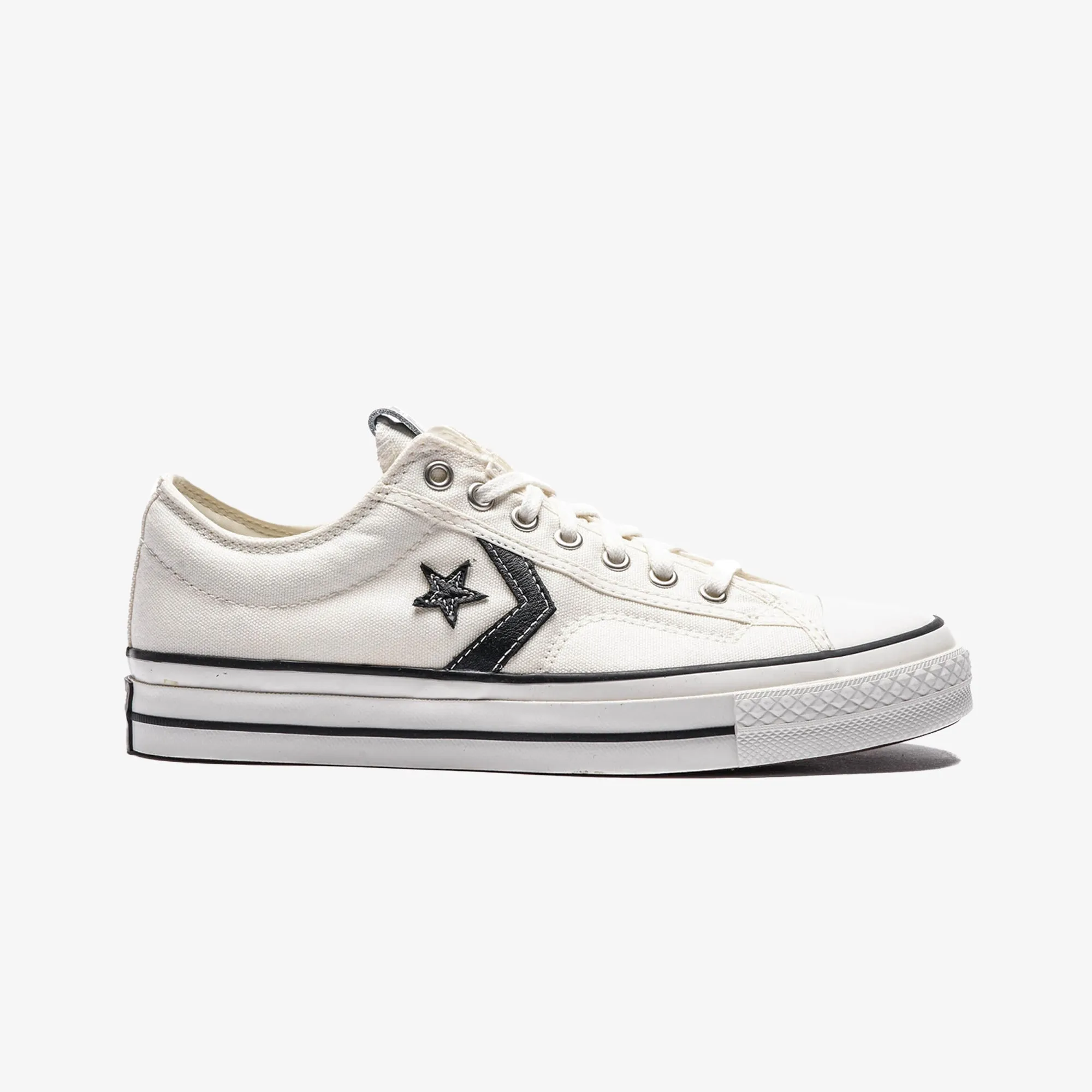 Stacked Heel Converse | STAR PLAYER 76 PREMIUM CANVAS { WHITE