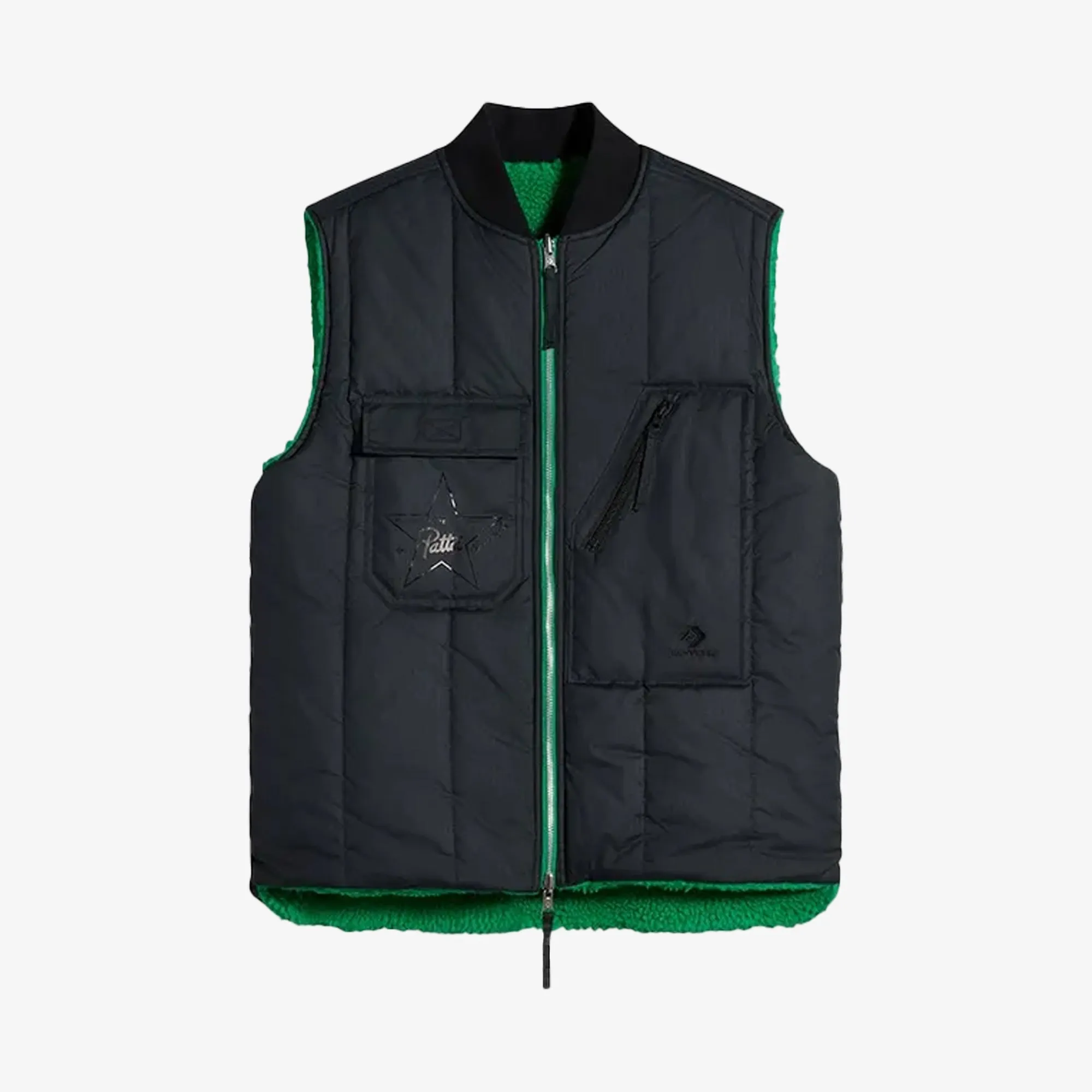 AntiOdor Converse | X PATTA REVERSIBLE VEST { GREEN/BLACK