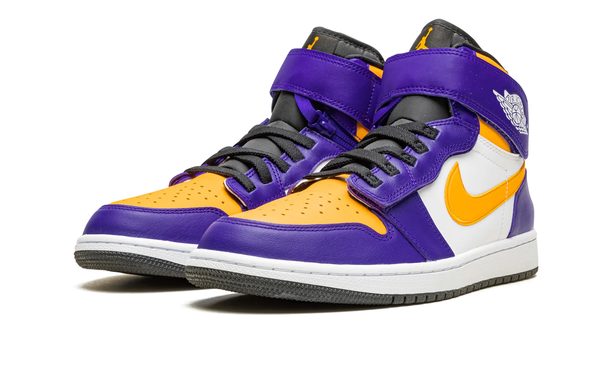 Air Jordan 1 Hi Flyease "LAKERS" Durable TPU Running Capability