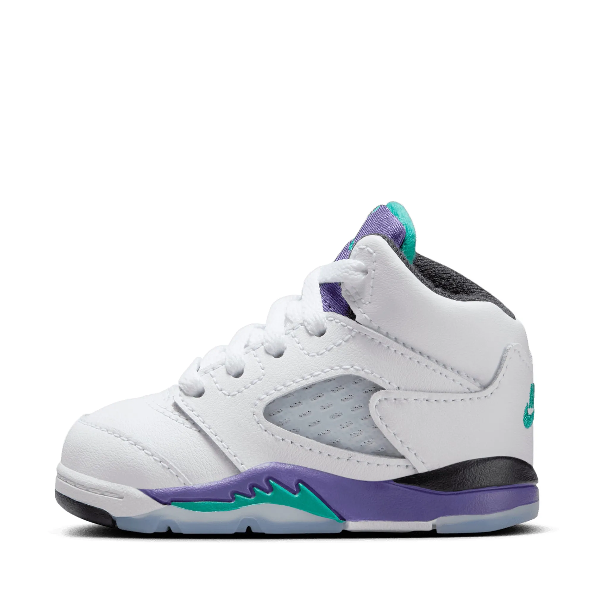 Air Jordan 5 Retro OG 'Grape' (TD) - White/New Emerald Secure Lace Lock