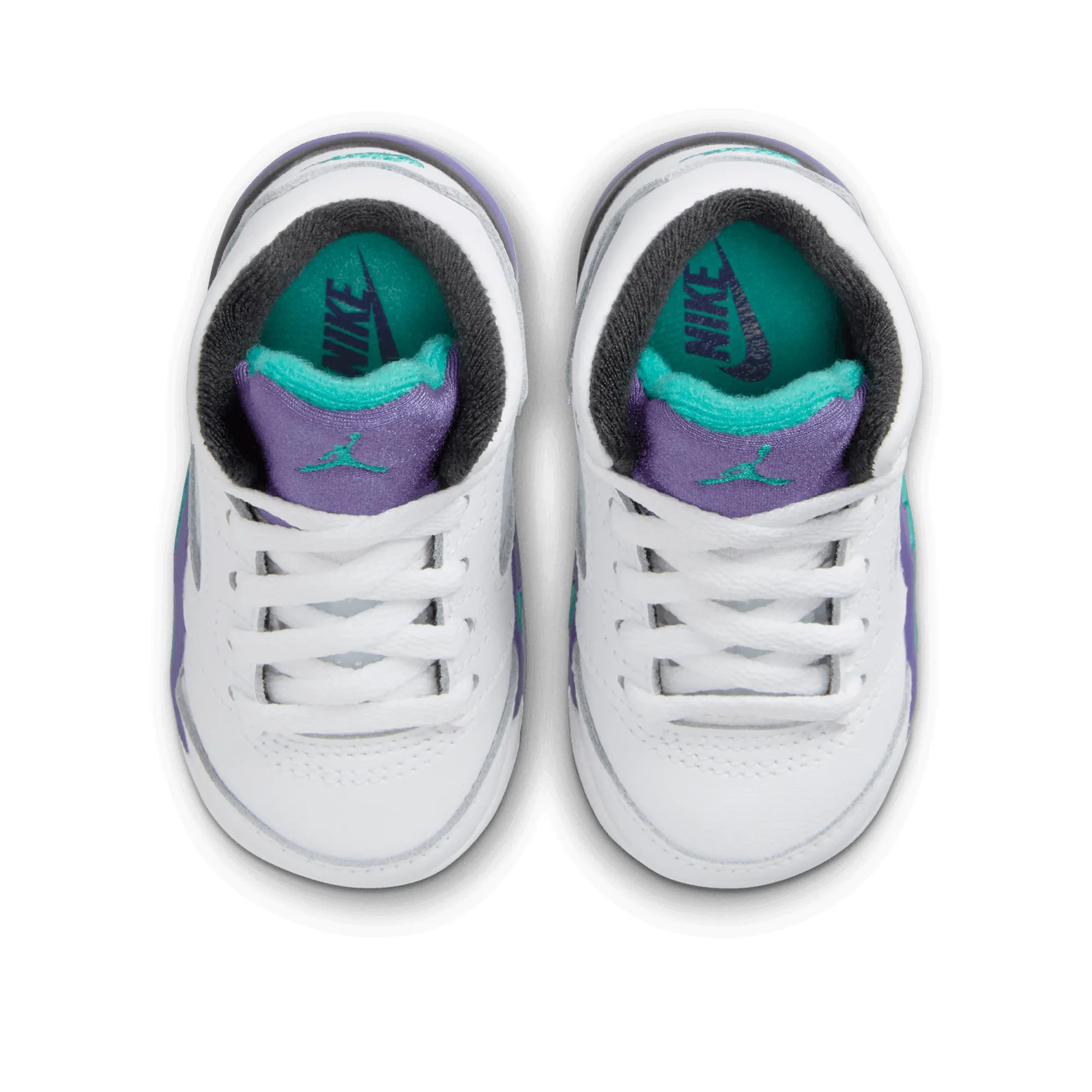 Air Jordan 5 Retro OG 'Grape' (TD) - White/New Emerald Water resistant upper Multi-functional durability